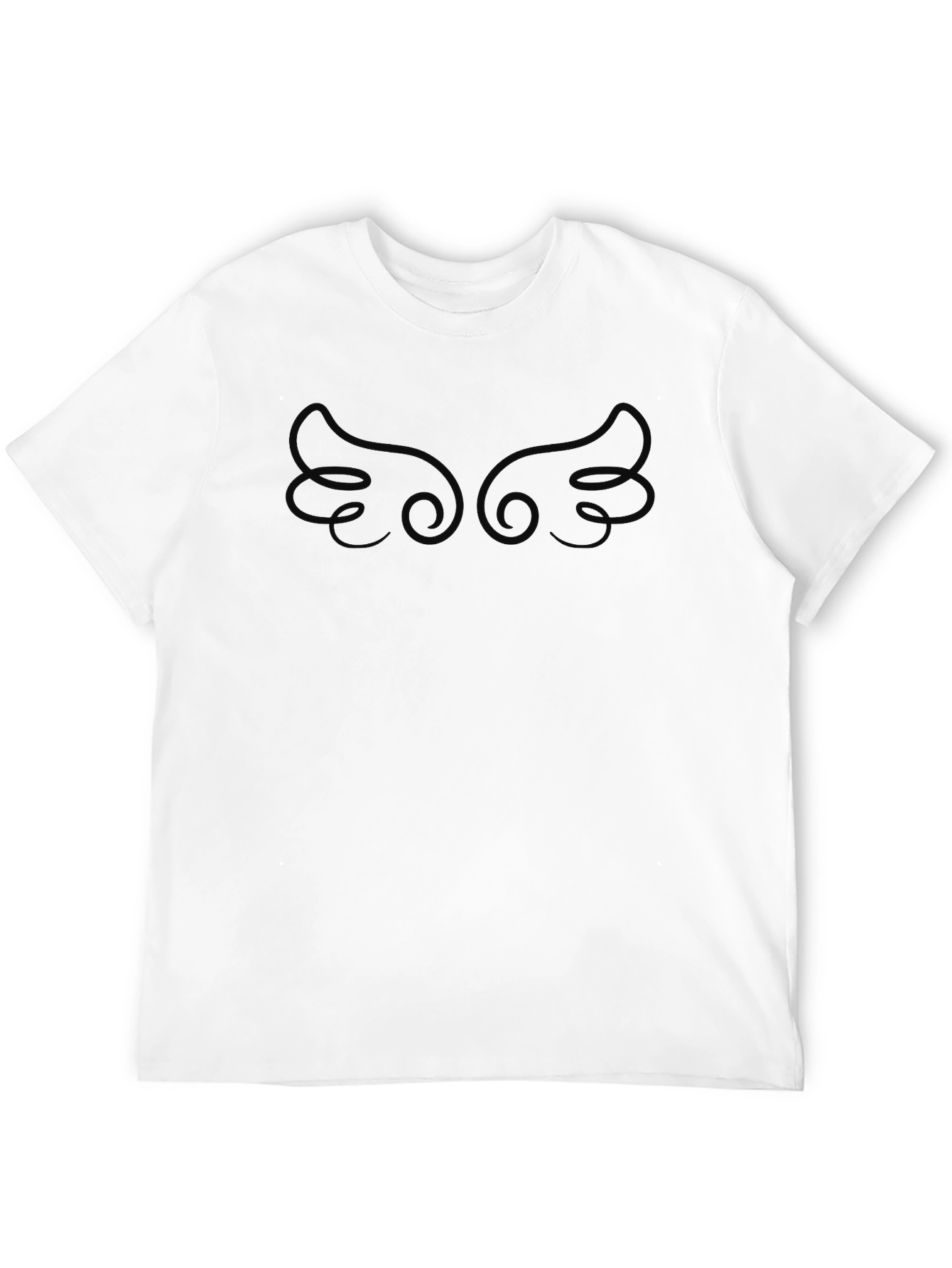 Black Angel Wings Graphic Black Tee - Men's Casual Style view 12