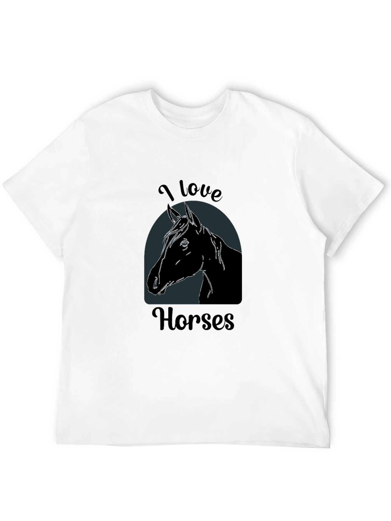 Black I Love Horses Black T-Shirt - Equestrian Tee view 12