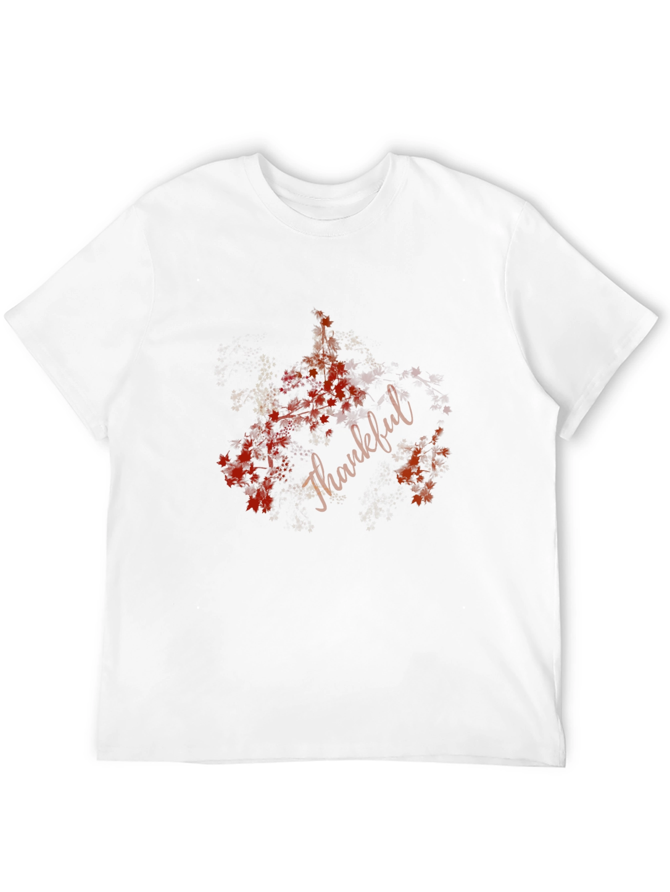 Black Thankful Maple Leaf Graphic Tee - Black view 12