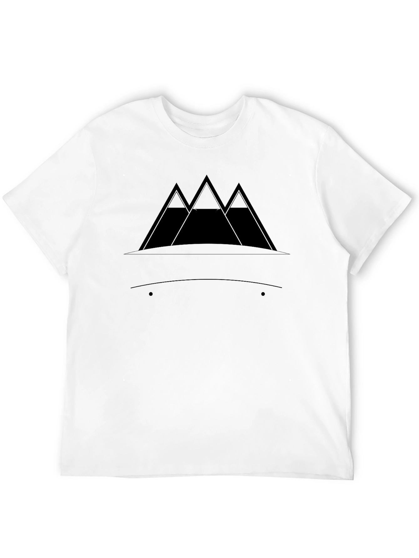 Black Minimalist Mountain Graphic Black T-Shirt view 12