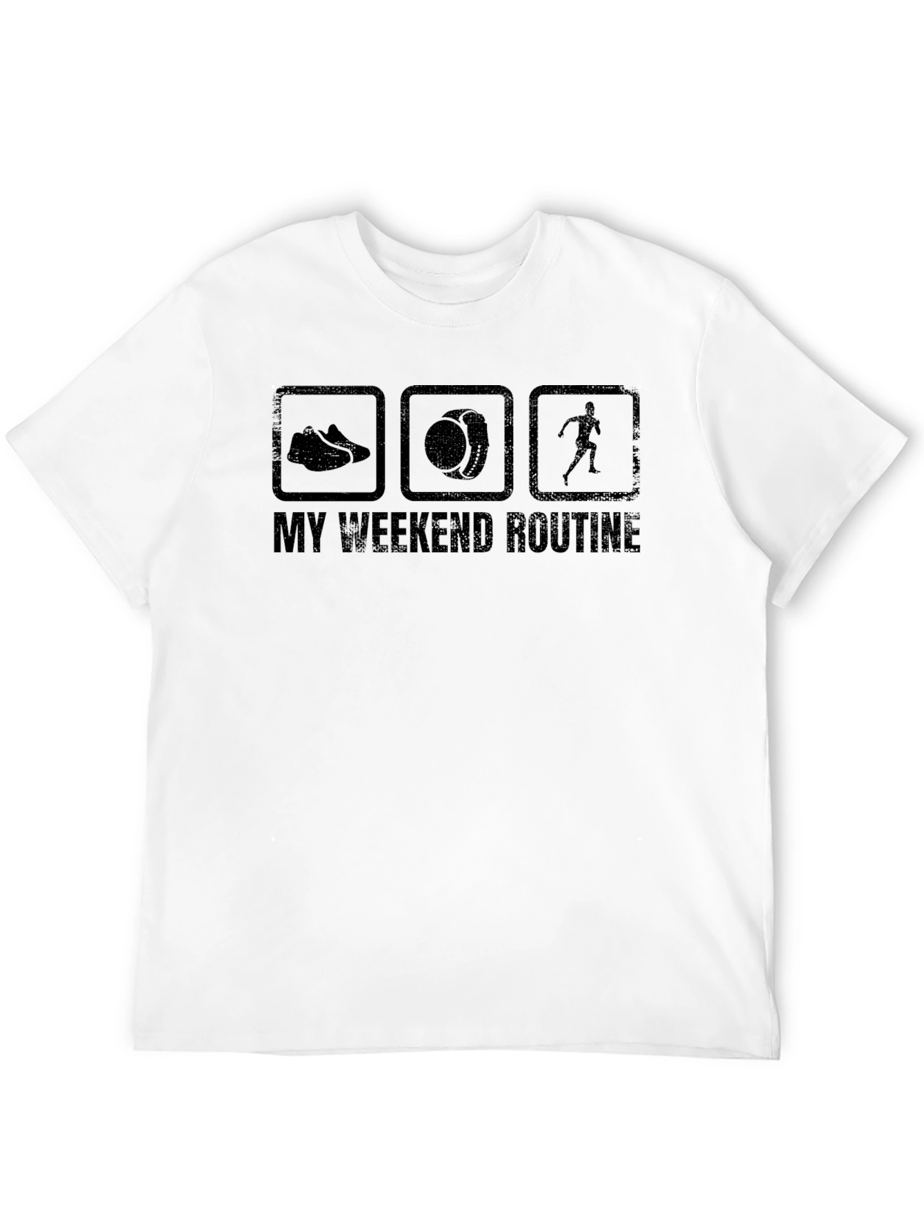 Black Weekend Routine T-Shirt - Running Shoe, Watch, Runner Graphic Tee view 12