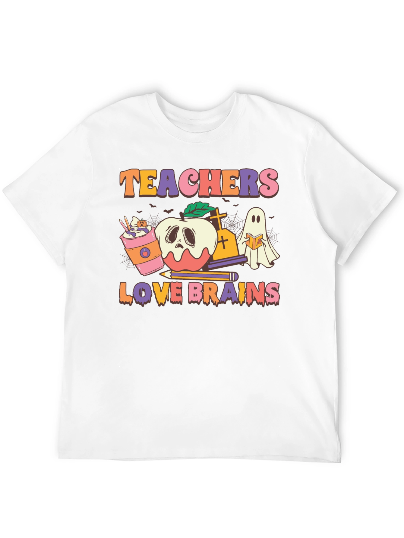 Black Teachers Love Brains Halloween Graphic Tee view 12