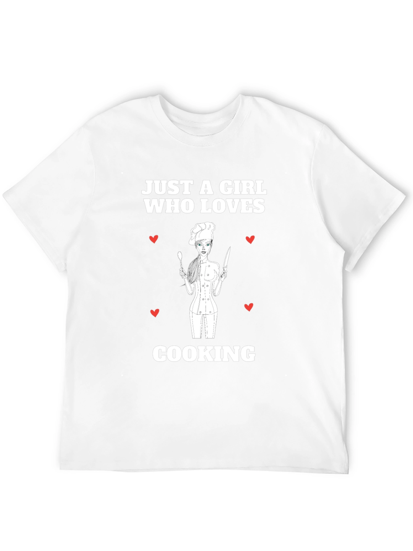Black Just A Girl Who Loves Cooking T-Shirt view 12