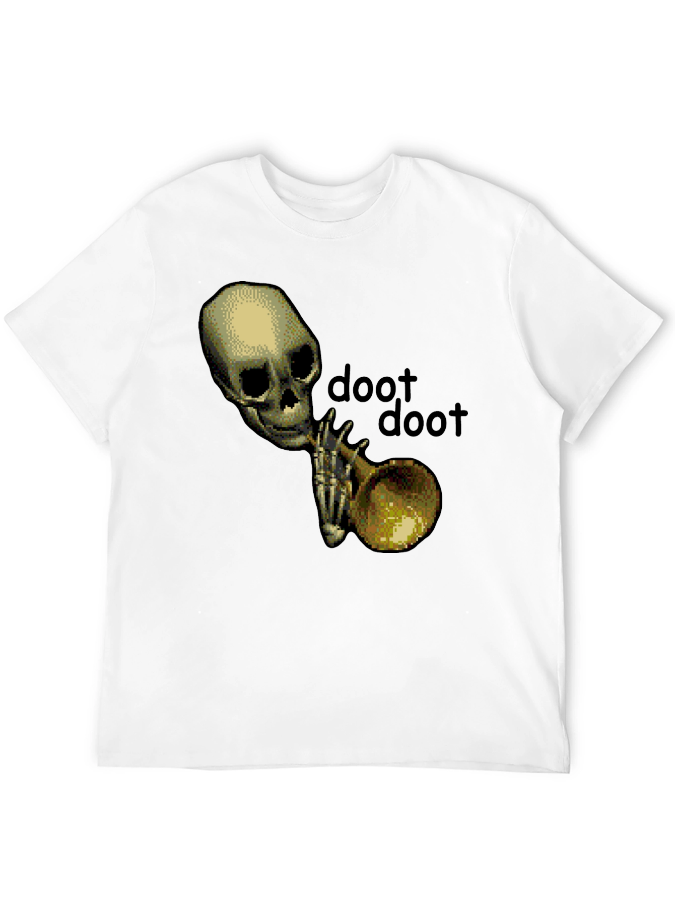 Black Doot Doot Skeleton Trumpet Black T-Shirt view 12