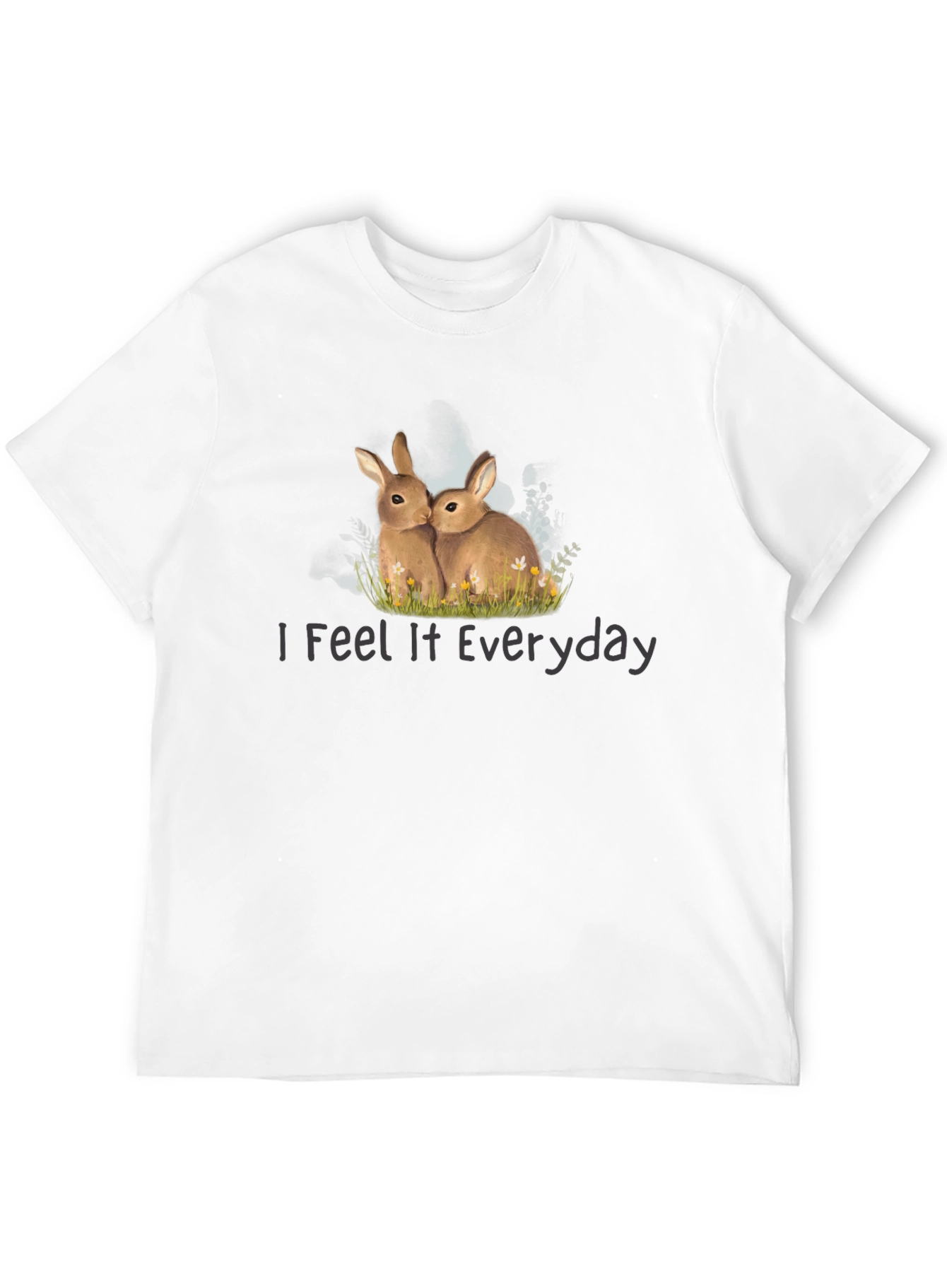 Black I Feel It Everyday Bunny T-Shirt view 12