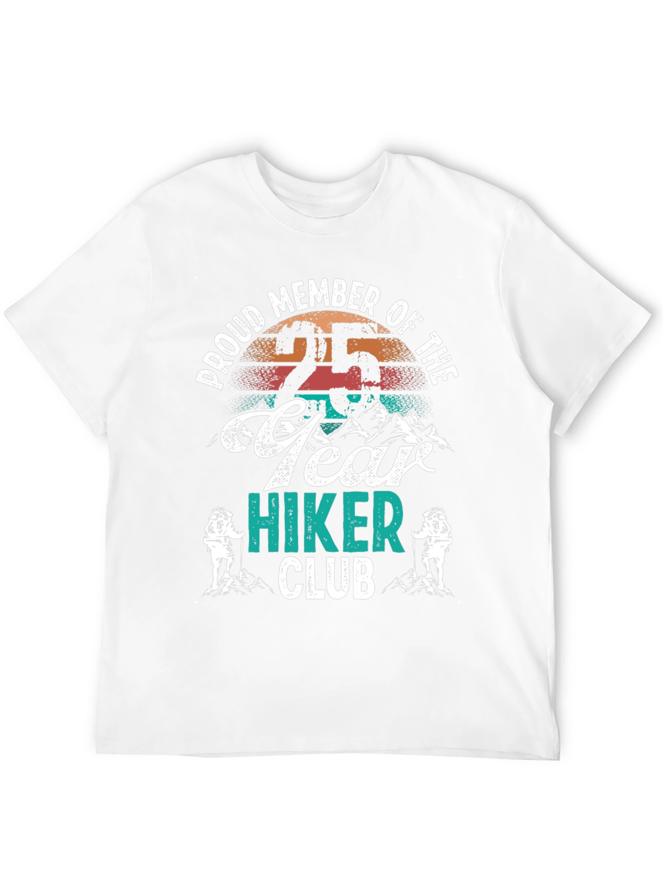 Black 25 Year Hiker Club Tee - Proud Member Hiking Apparel view 12
