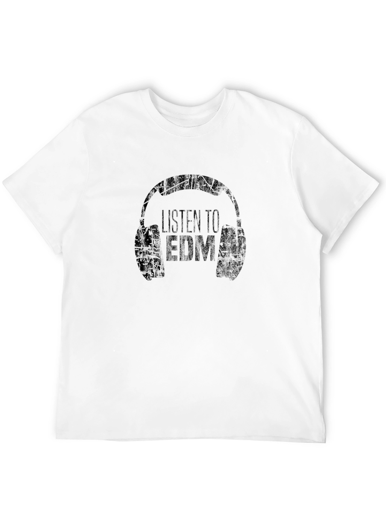 Black Listen to EDM Graphic Tee - Black Cotton Music Shirt view 12