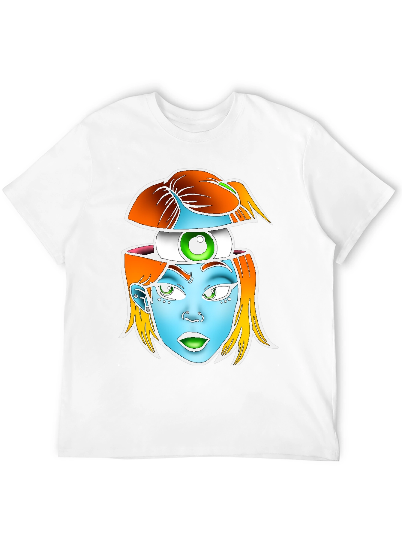 Black Surreal Head Graphic Tee - Black view 12