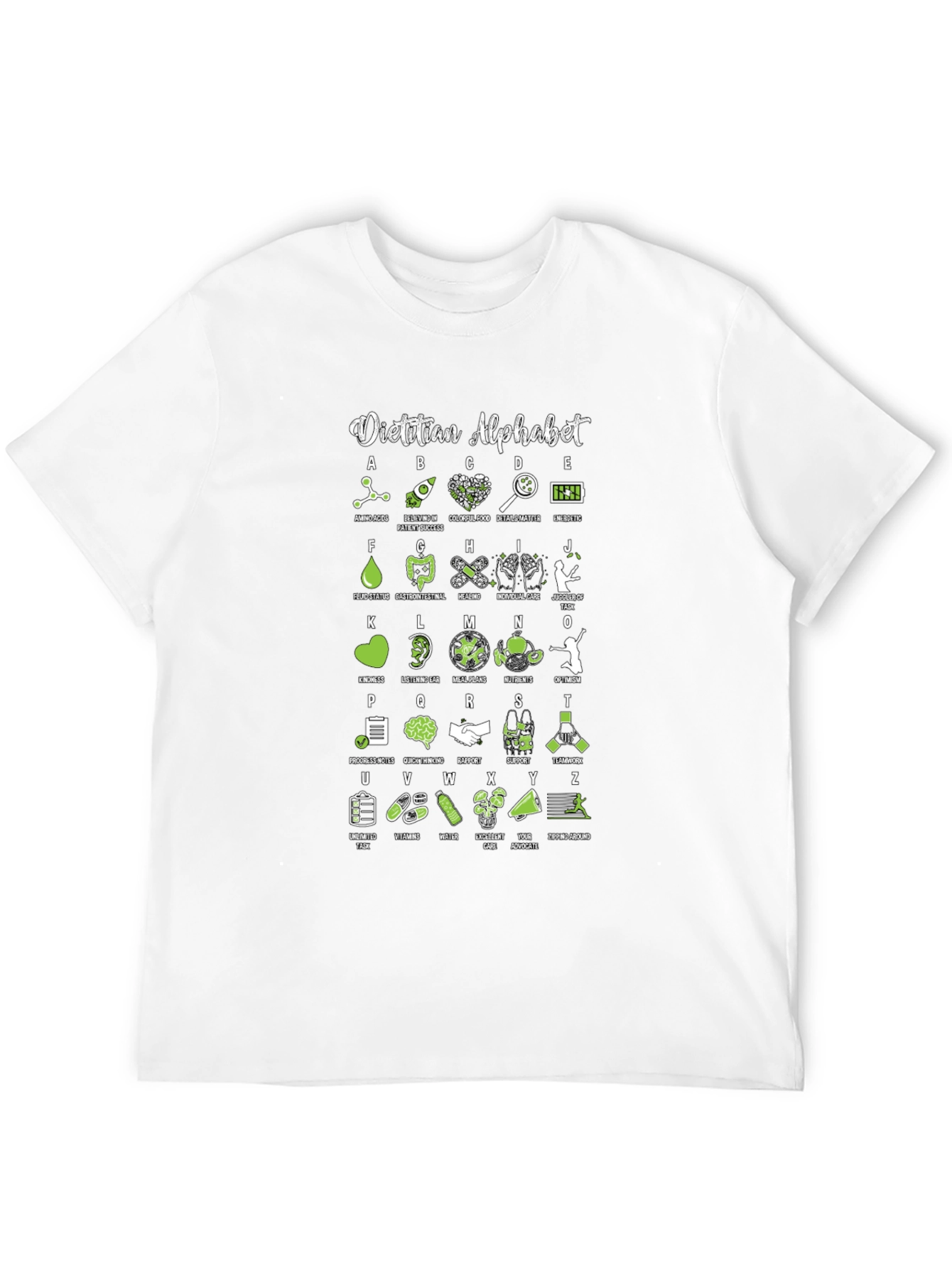 Black Dietitian Alphabet T-Shirt - Nutritionist ABCs view 12