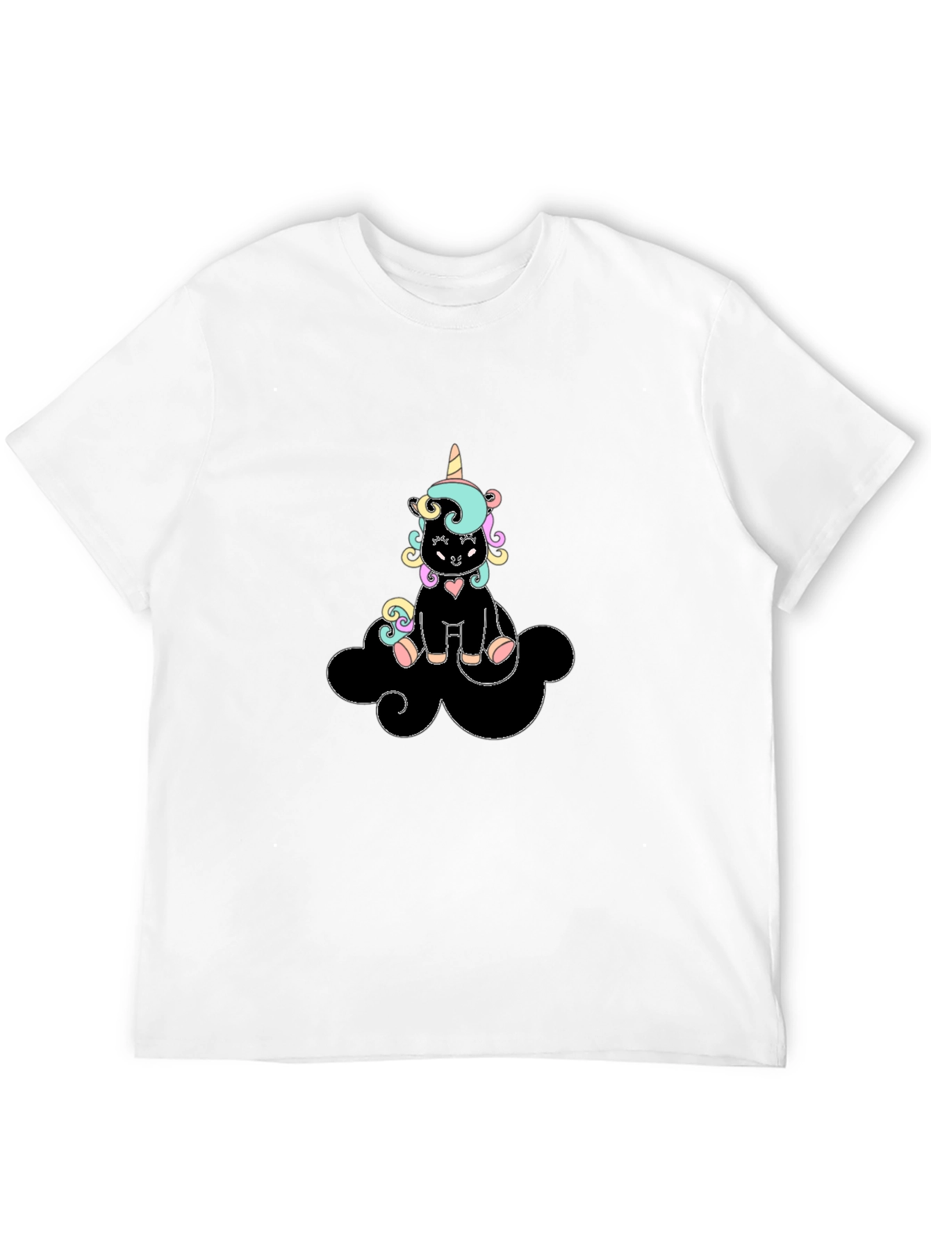 Black Unicorn Cloud Graphic Tee - Black Cotton Comfort view 12