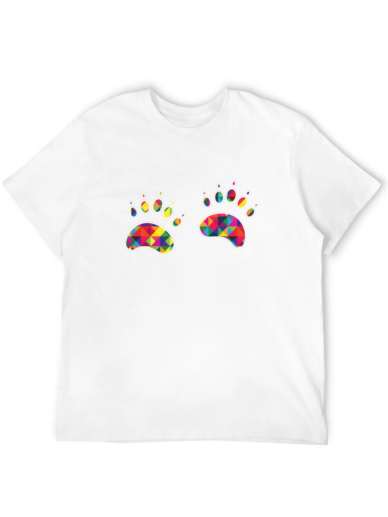 Black Rainbow Paw Print Graphic Tee - Unisex view 12