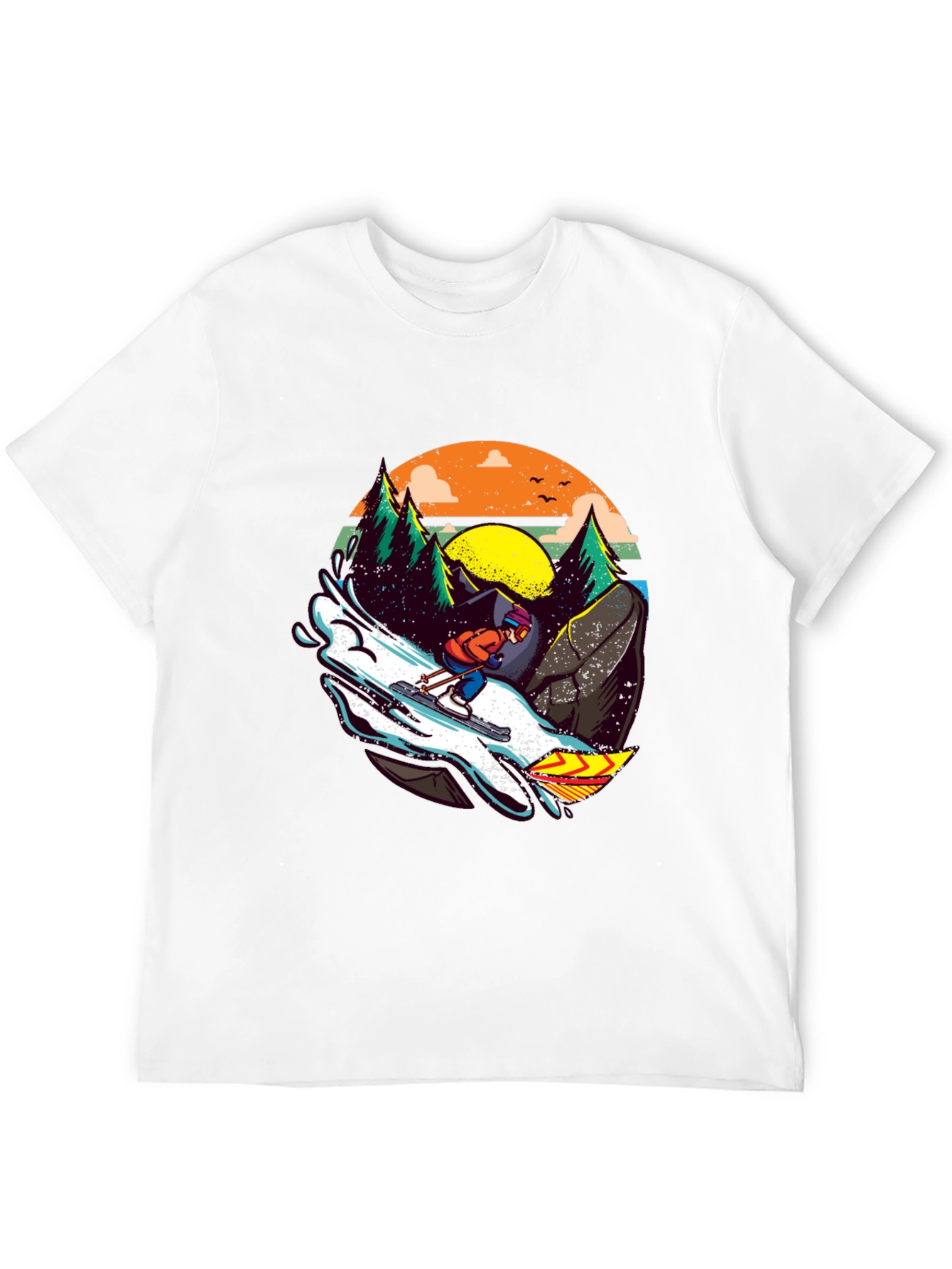 Black Skiing Adventure Graphic Tee view 12