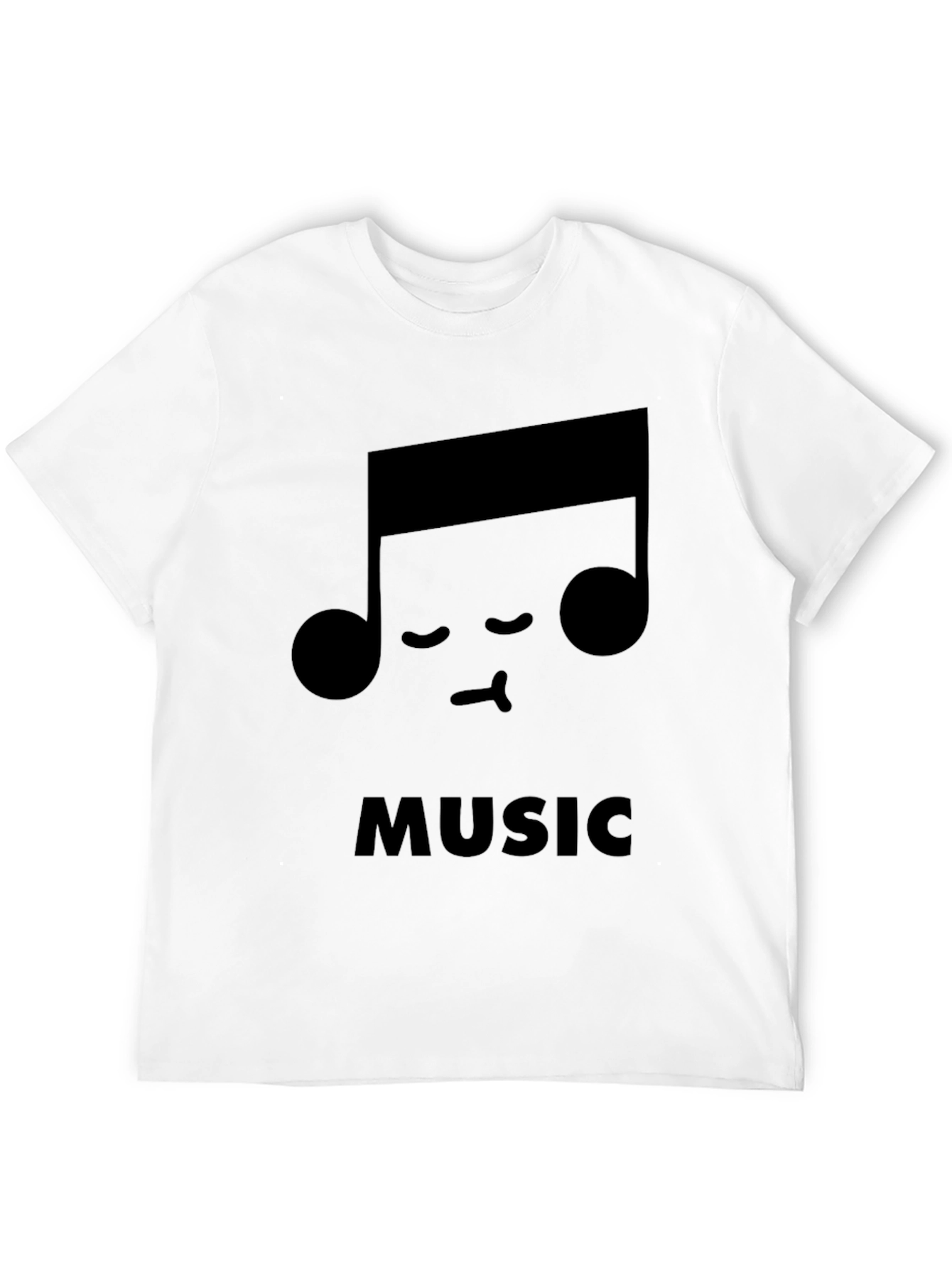 Black Cute Music Note Black T-Shirt view 12