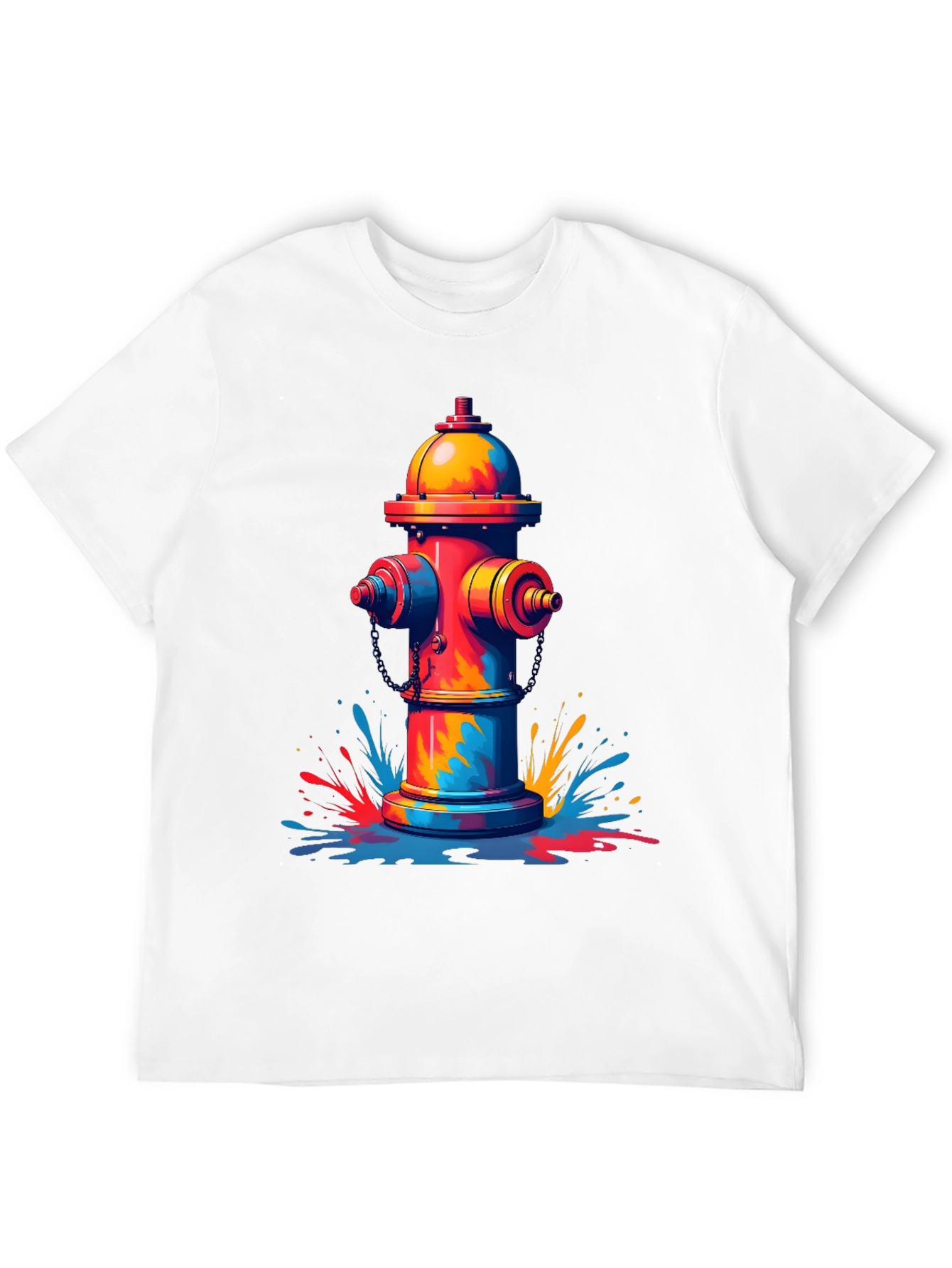 Black Colorful Fire Hydrant Graphic Tee view 12