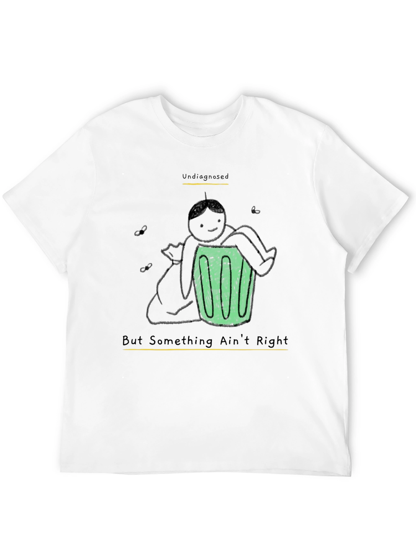 Black Undiagnosed Funny Graphic T-Shirt view 12