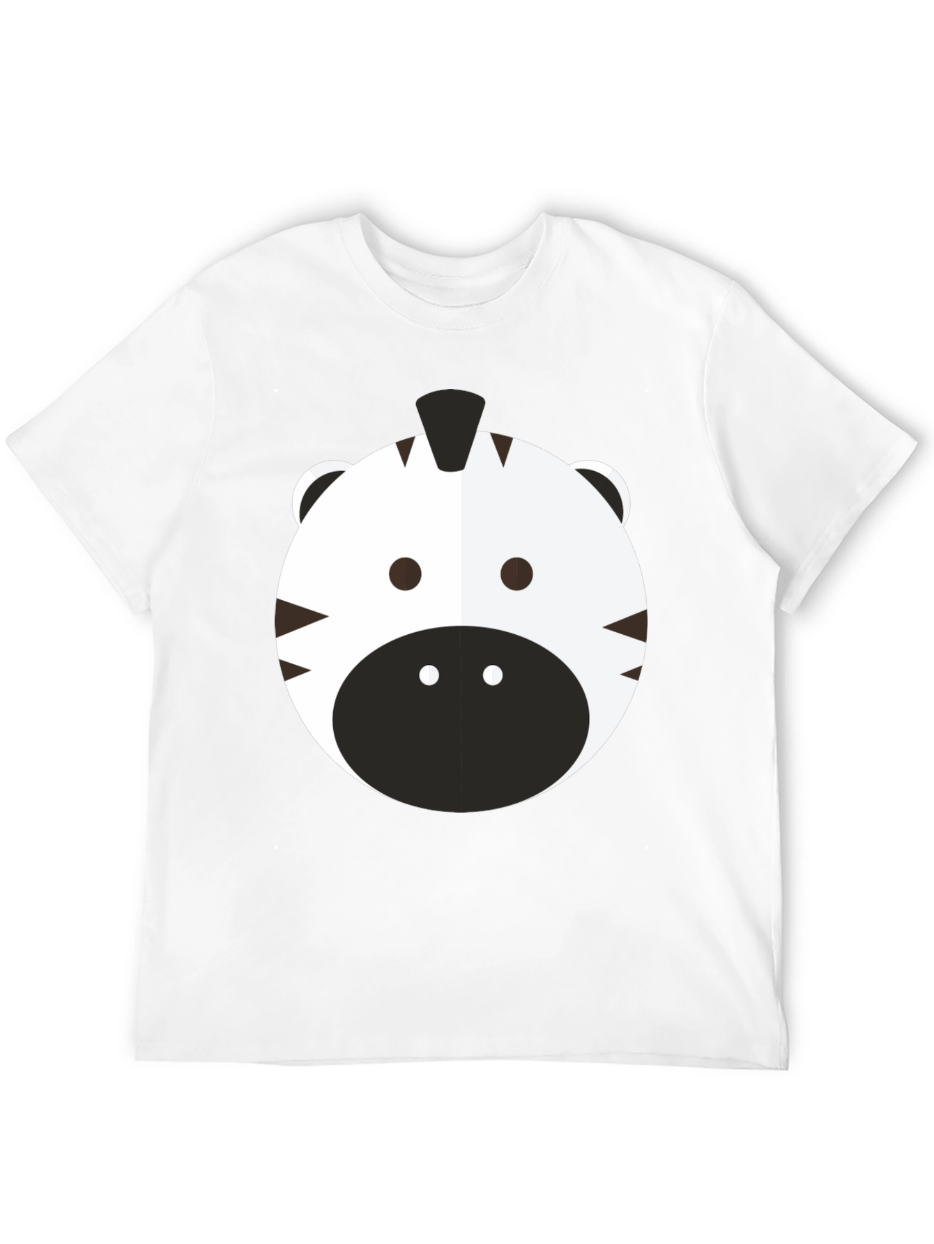 Black Cute Zebra Graphic Tee - Black Cotton T-Shirt view 12