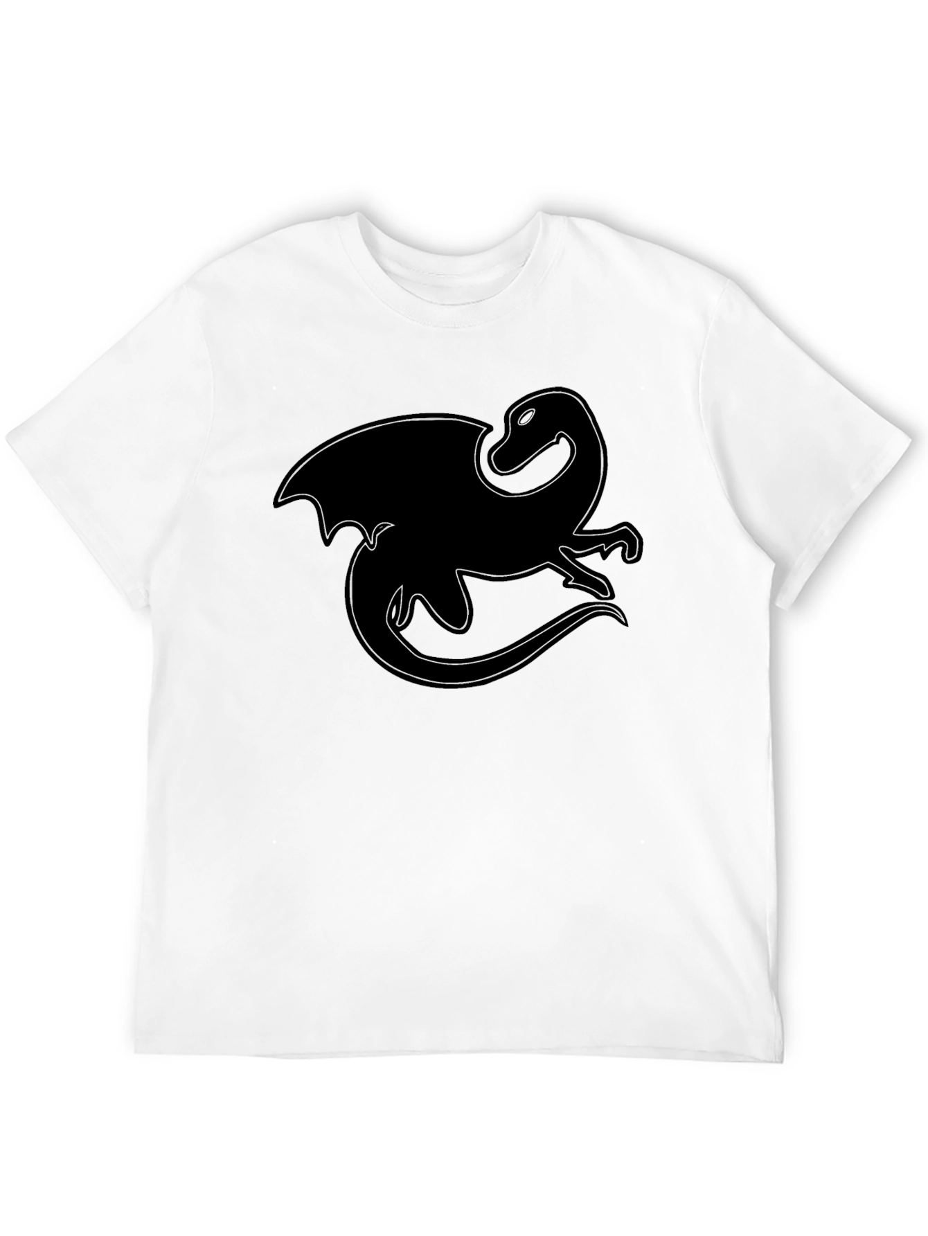 Black Dragon Outline Black T-Shirt view 12
