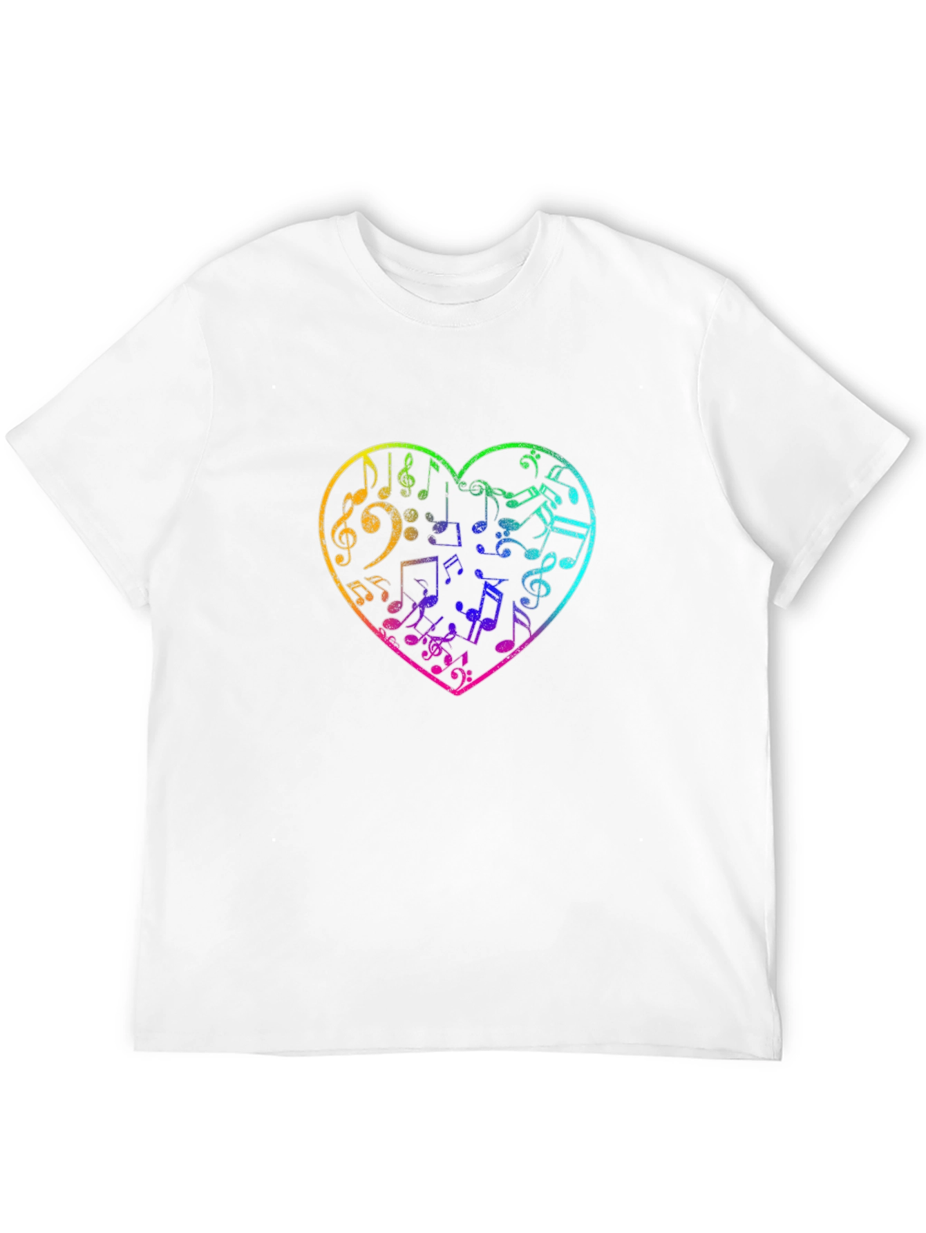 Black Rainbow Music Notes Heart Graphic Tee view 12