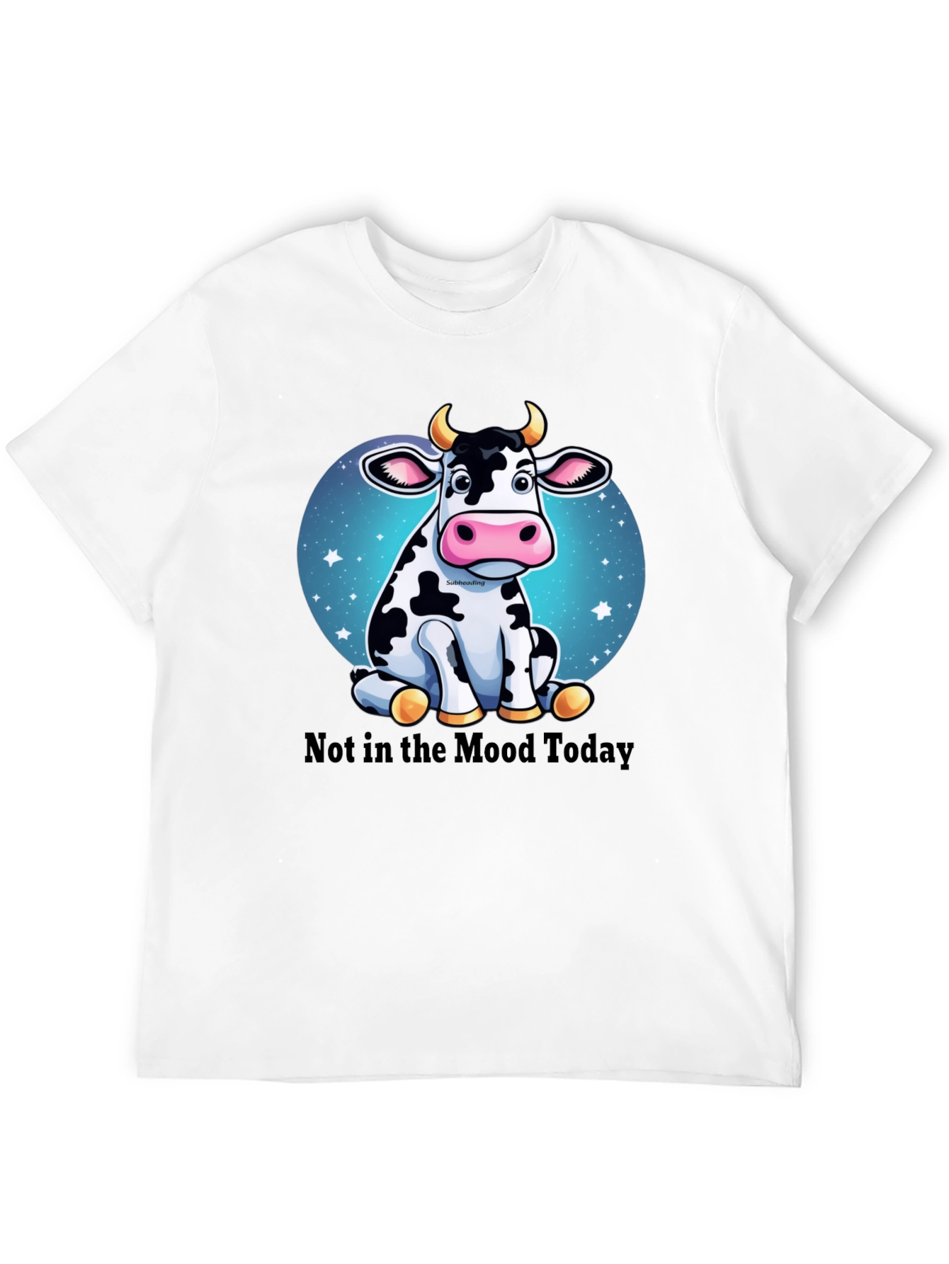 Black Not in the Mood Cow Graphic Tee - Unisex Black T-Shirt view 12
