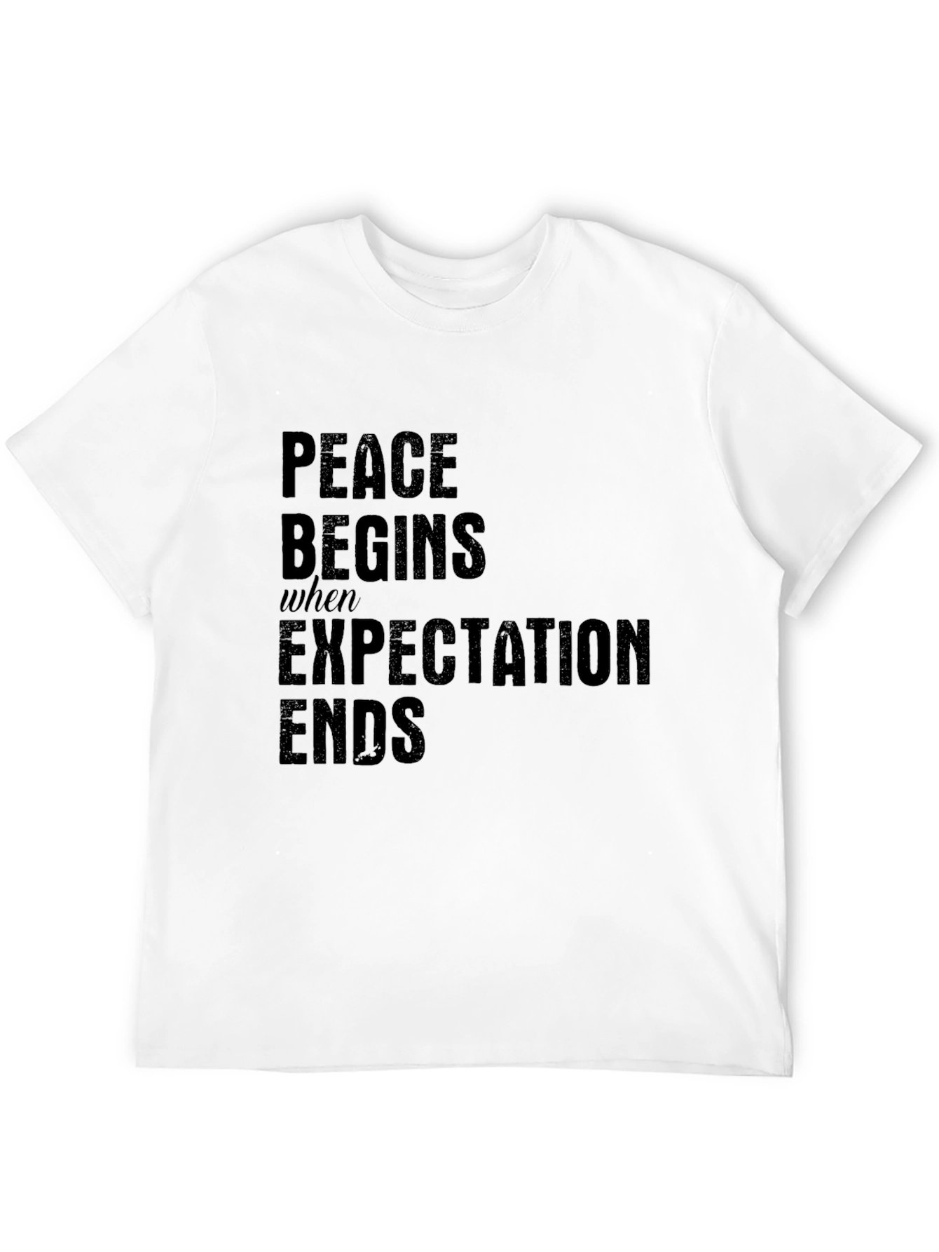 Black Peace Begins T-Shirt - Inspirational Quote Tee view 12