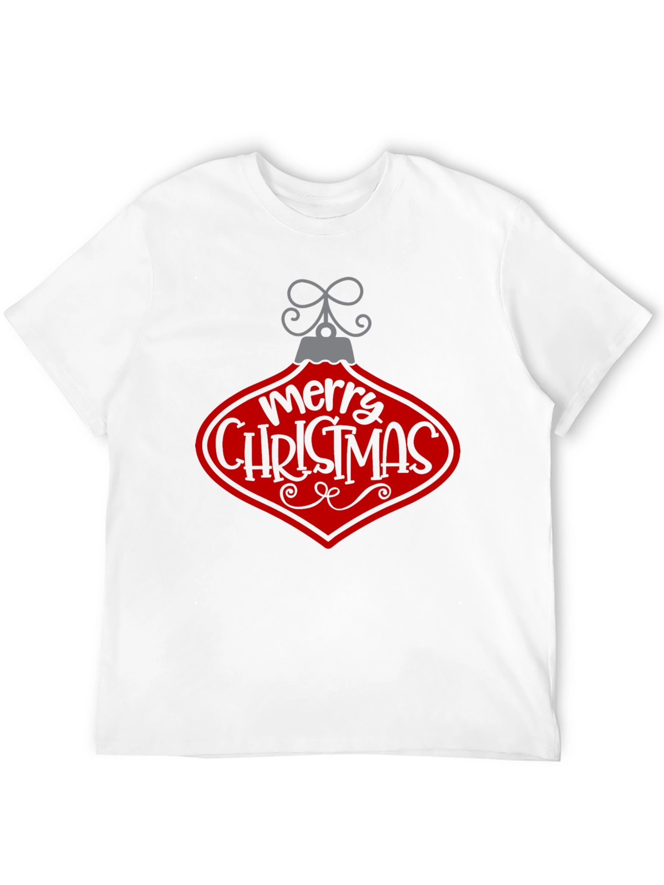 Merry Christmas Ornament Graphic Tee - Black - 12