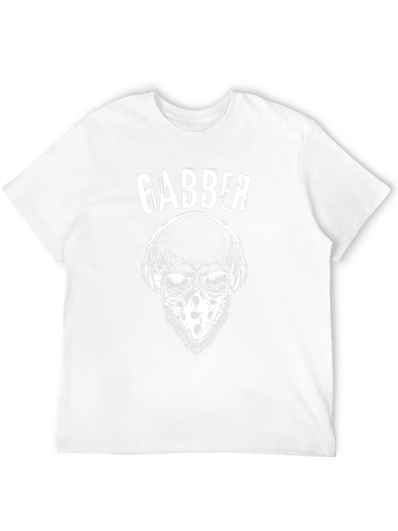 Black Gabber Skull Graphic T-Shirt - Black Cotton Tee view 12