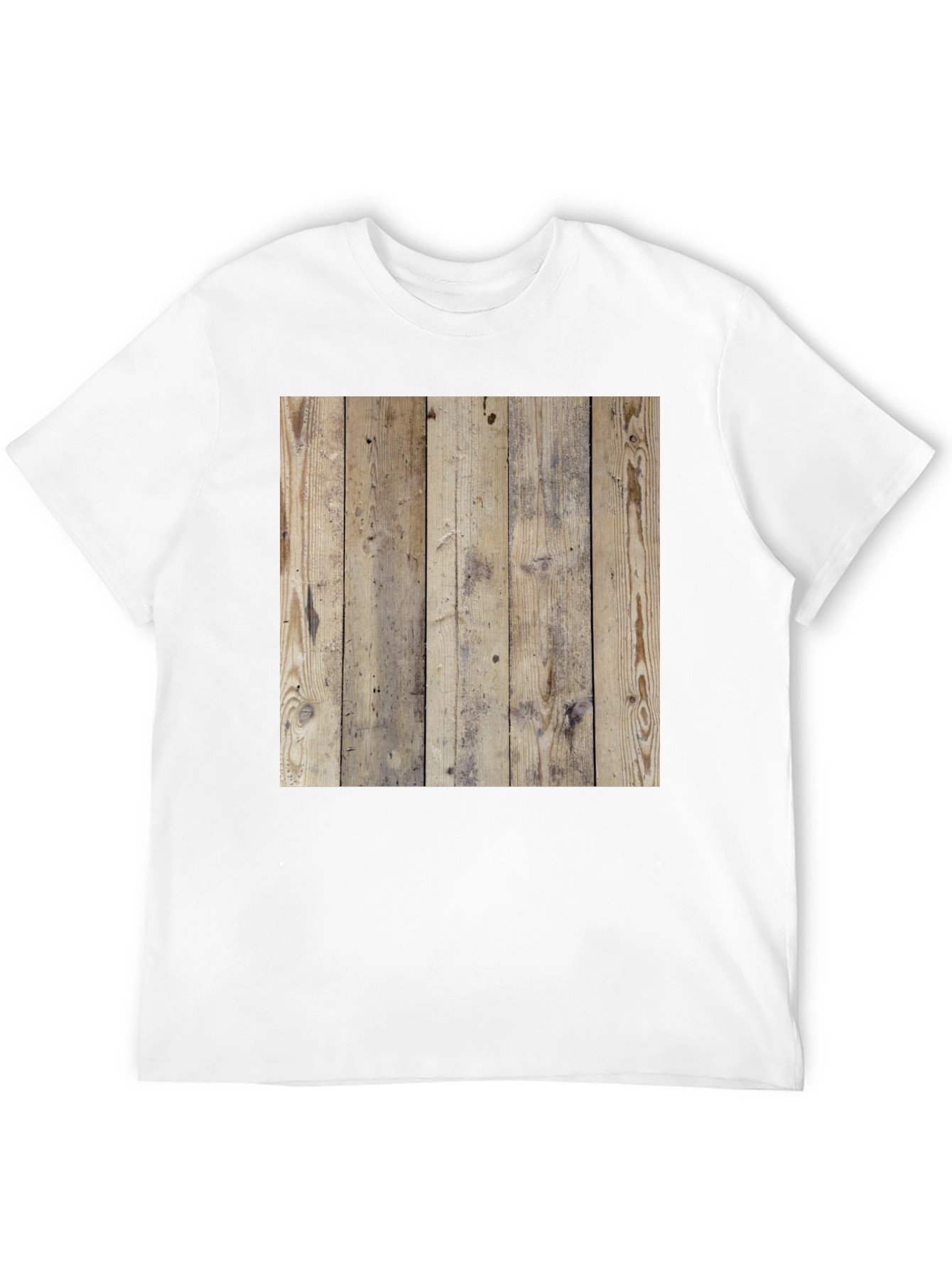 Wood Texture Graphic Tee - Casual Style Black T-Shirt - 12