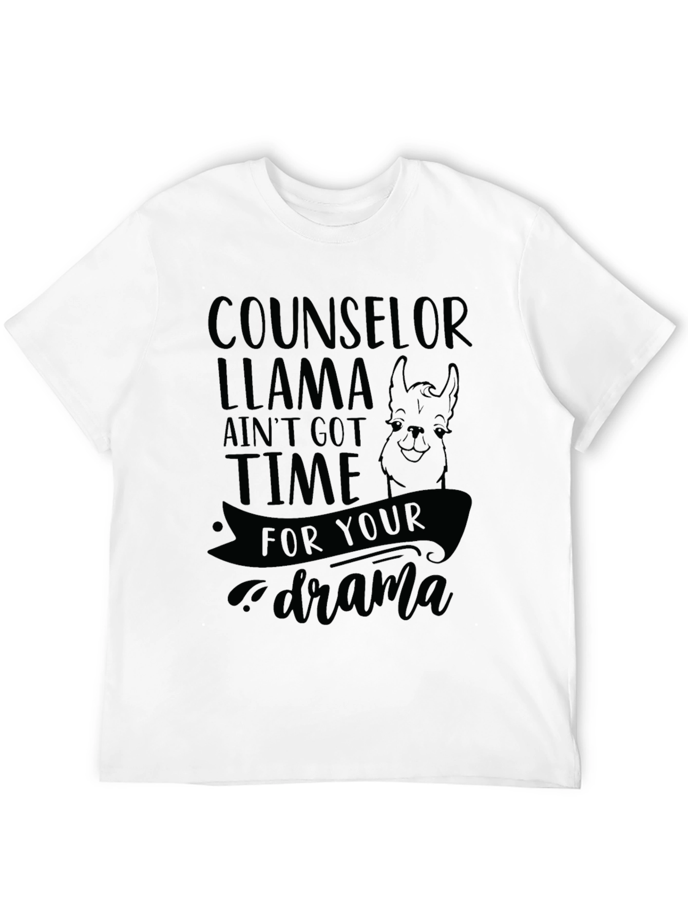 Black Counselor Llama T-Shirt - No Drama! view 12