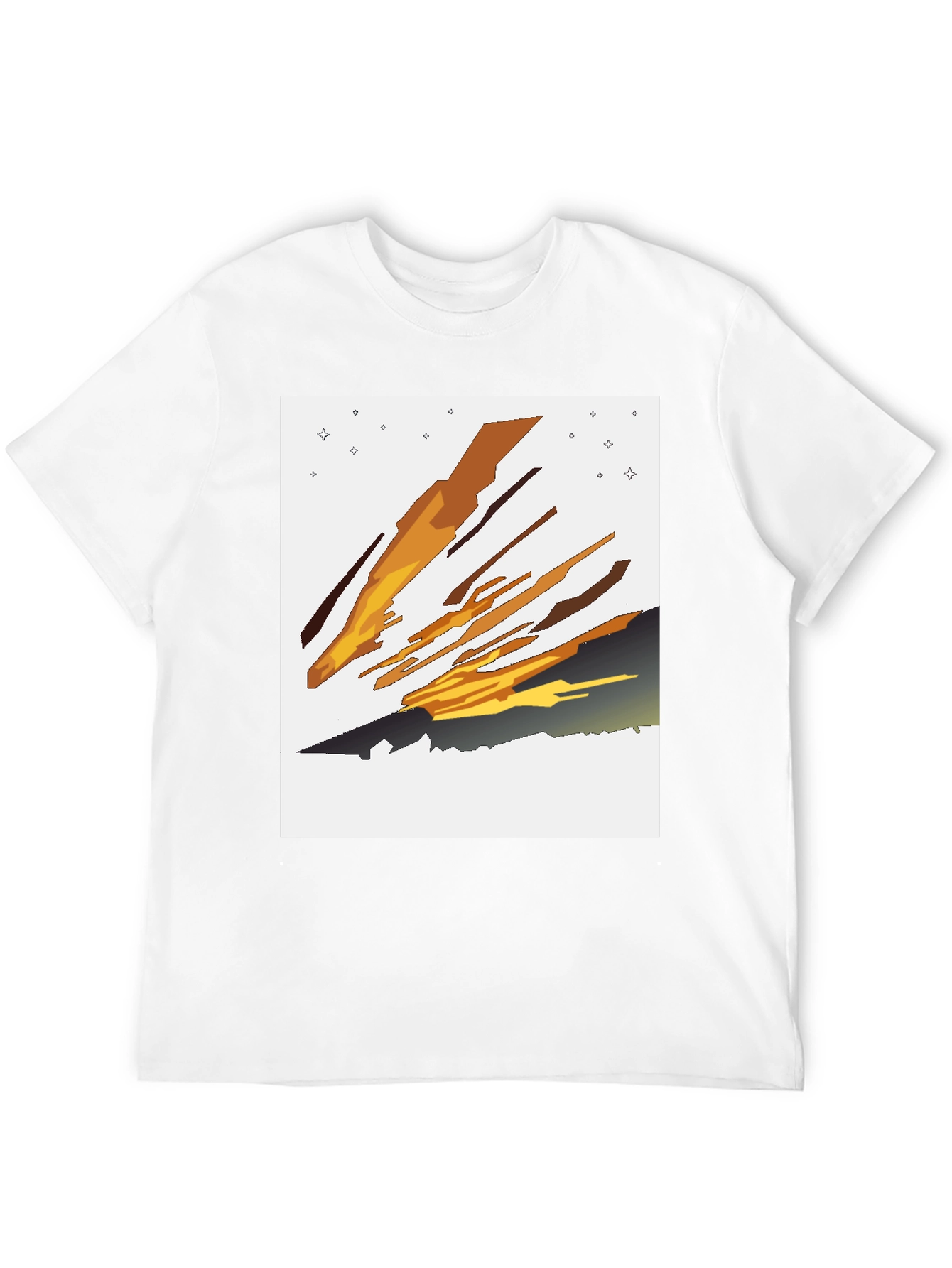 Black Abstract Comet Graphic Tee view 12