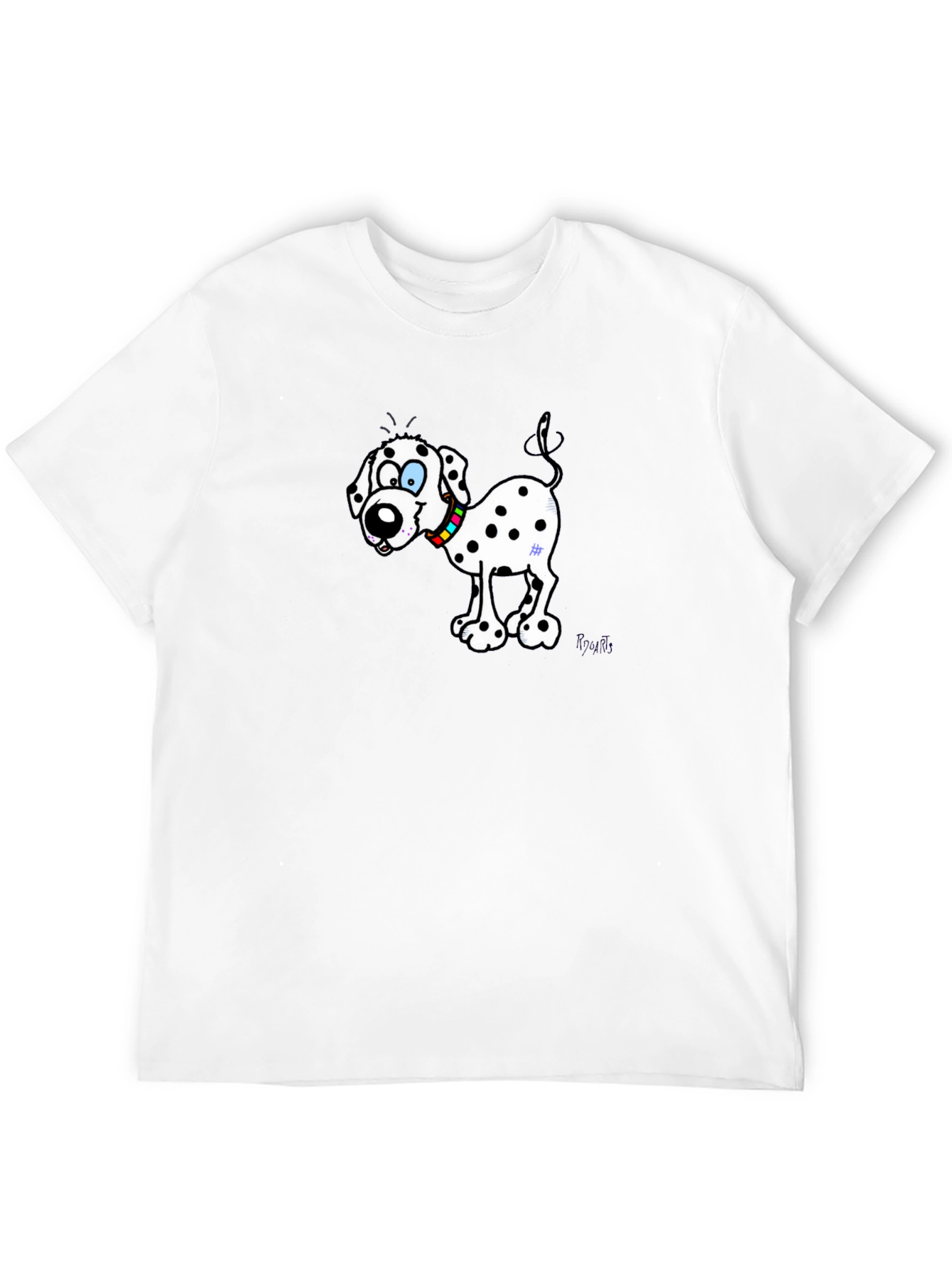 Black Dalmatian Cartoon Dog Black T-Shirt view 12