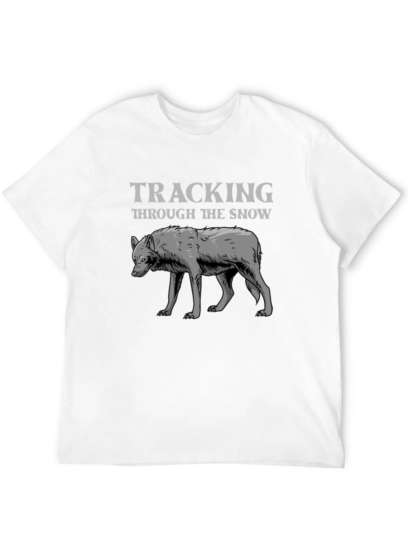 Black Tracking Through The Snow Wolf T-Shirt view 12
