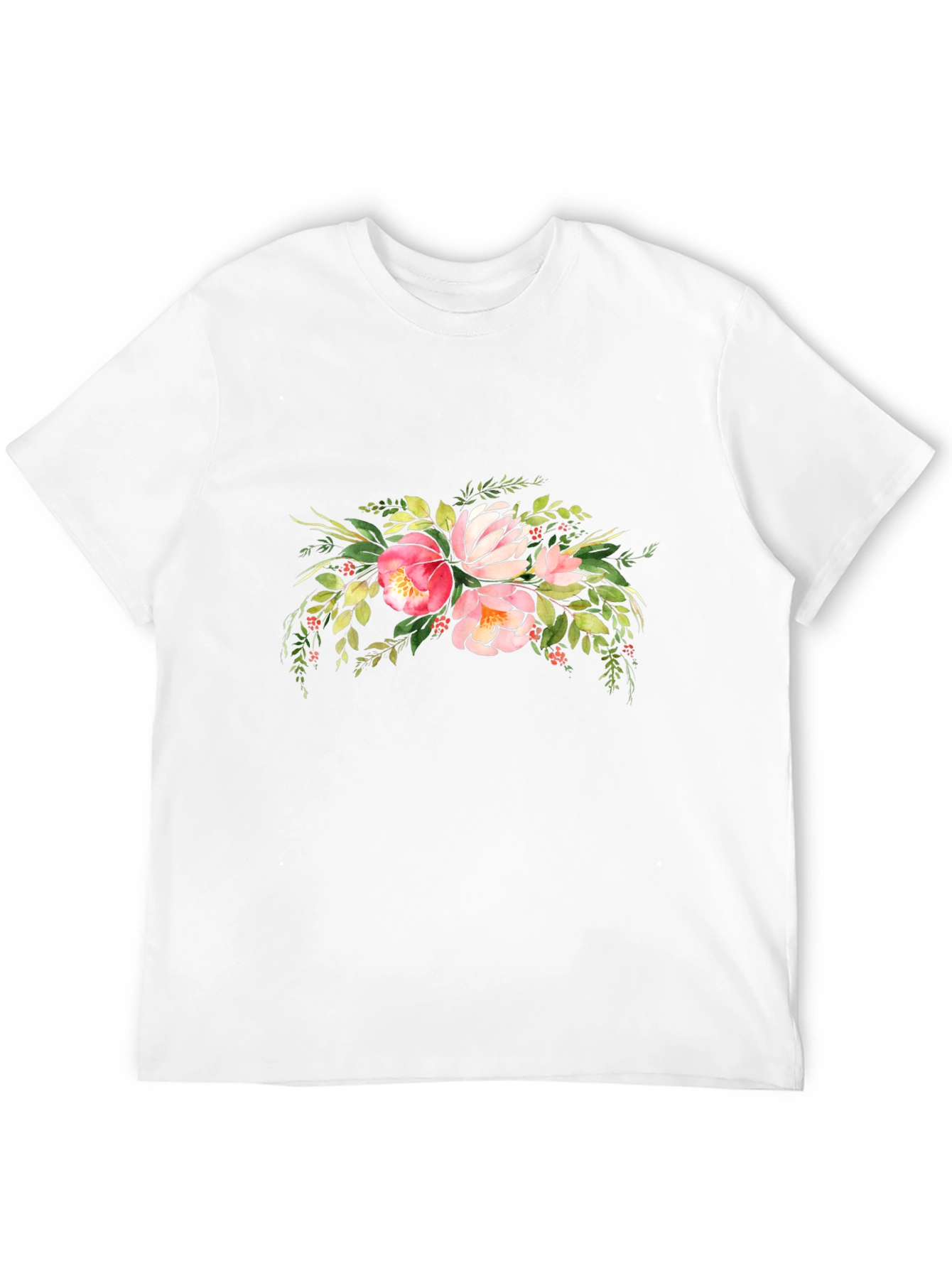 Black Floral Bouquet Graphic Black T-Shirt view 12