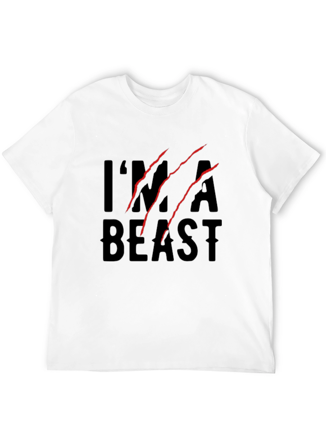 Black I'm A Beast Men's Graphic Tee view 12