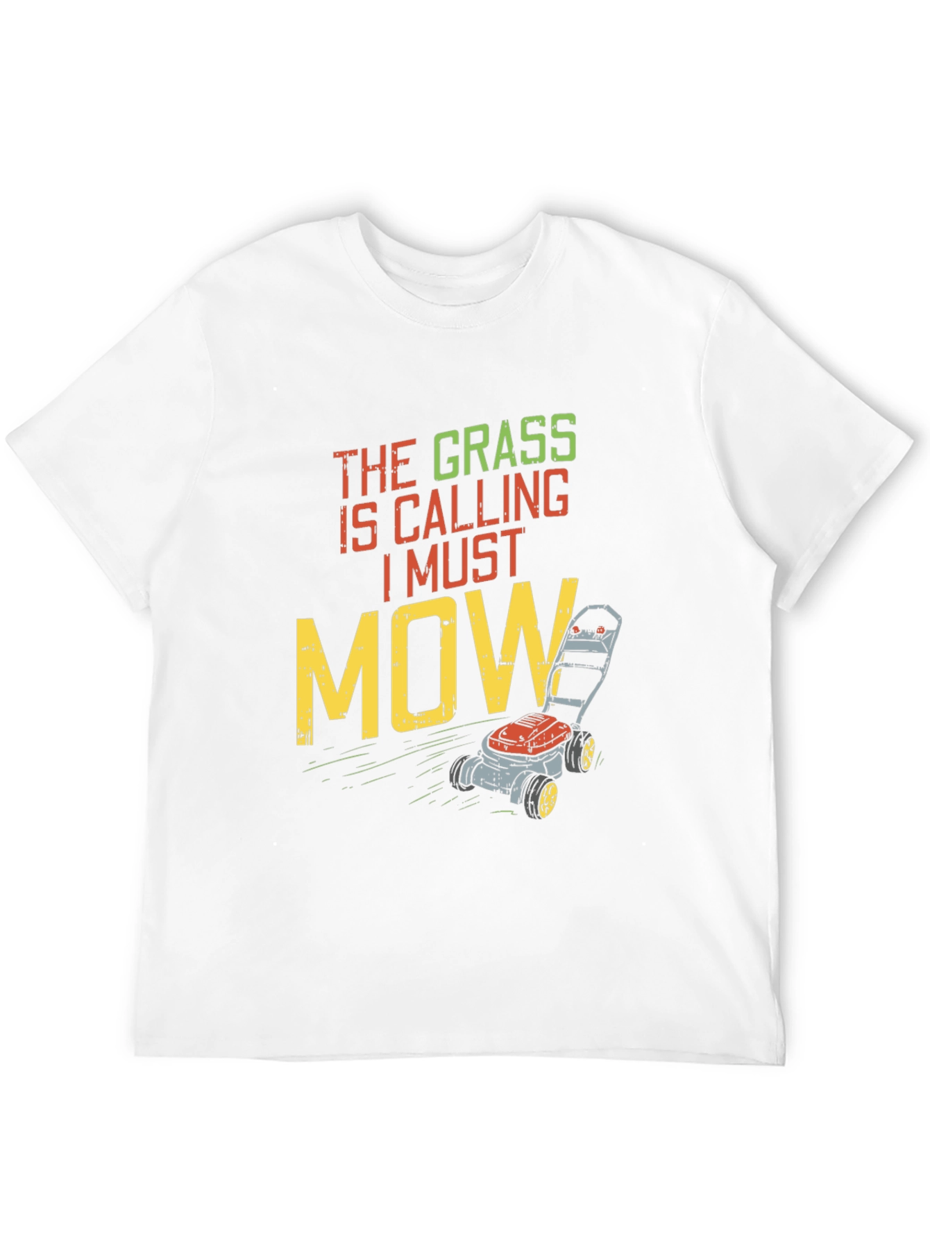 Black The Grass is Calling Funny Lawn Mowing T-Shirt view 12