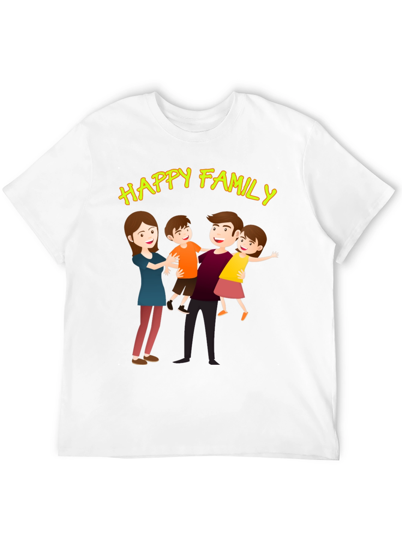 Black Happy Family Graphic Tee - Black Cotton Blend view 12