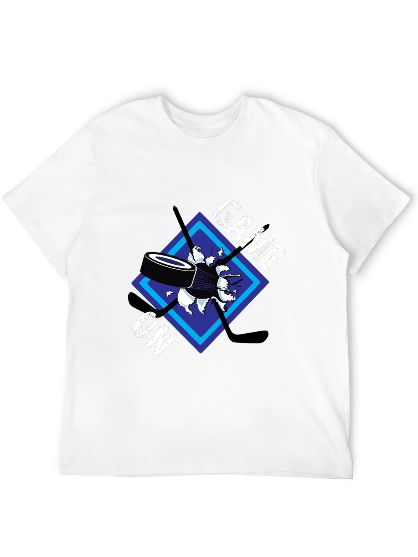 Black Game On Hockey Graphic T-Shirt view 12