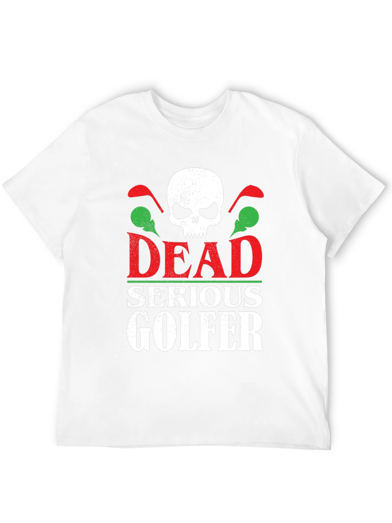 Black Dead Serious Golfer T-Shirt - Skull Golf Club Design view 12