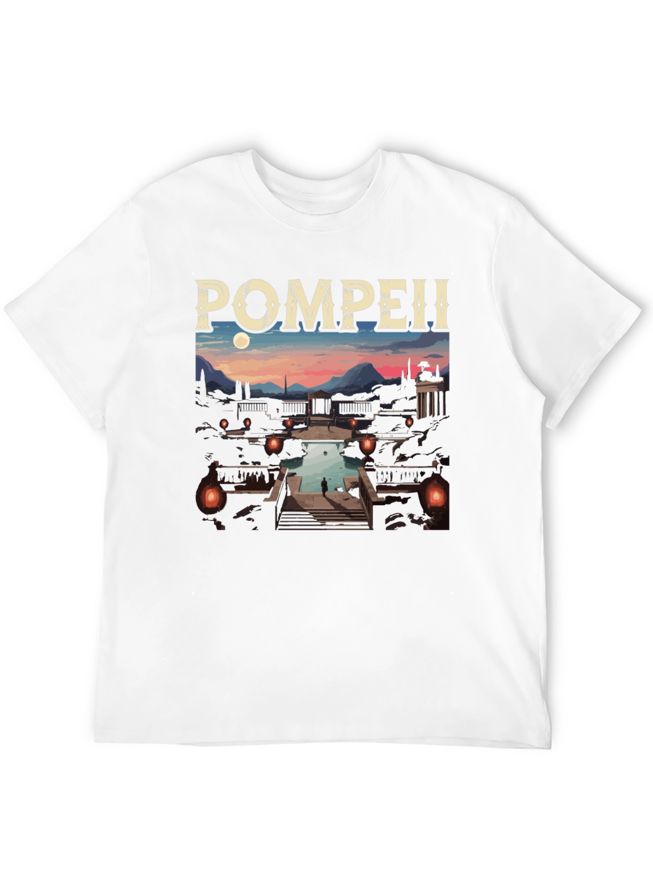 Black Pompeii Graphic Tee - Cityscape Black T-Shirt view 12