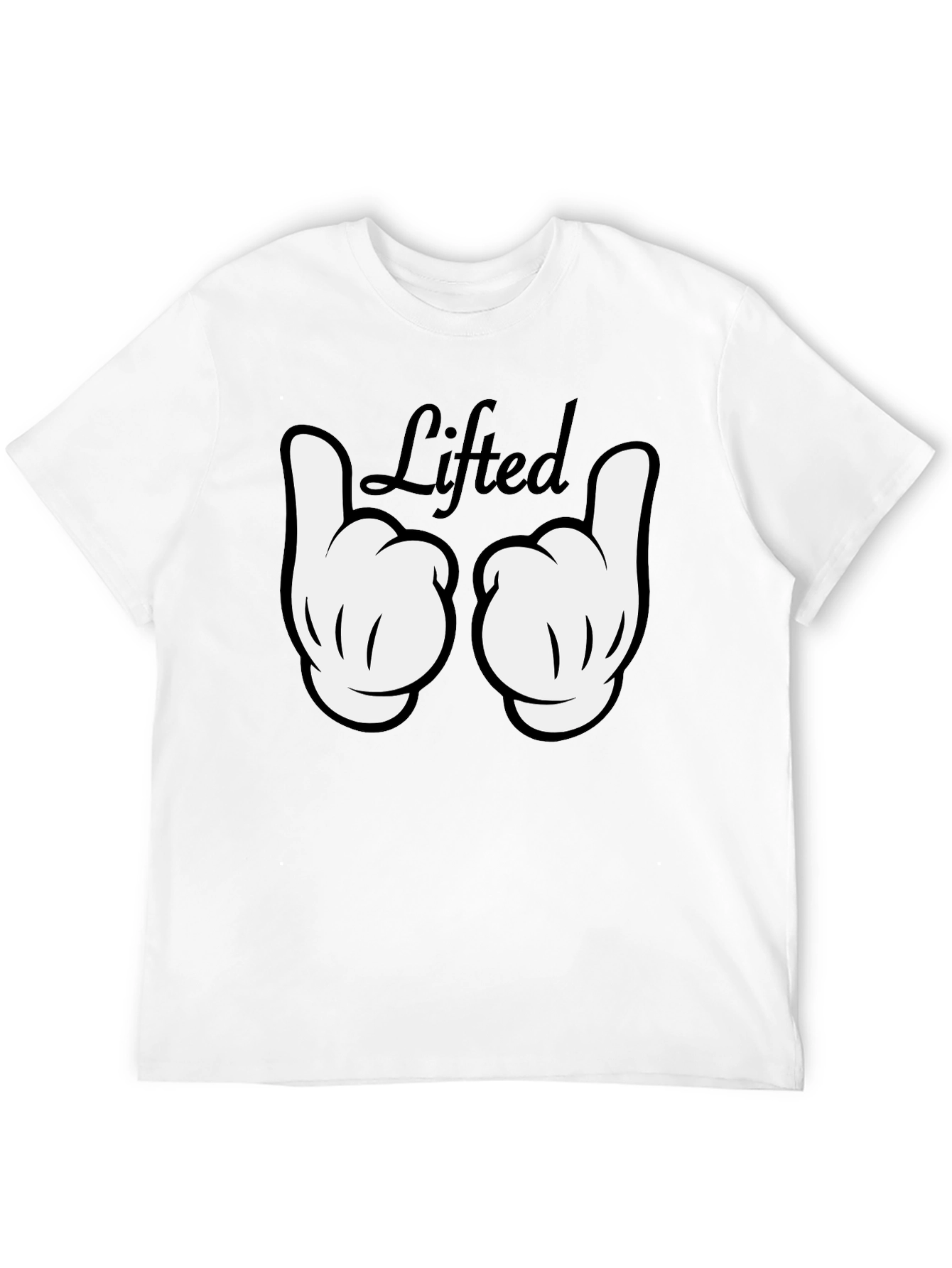 Black Lifted Graphic Tee - Black Cotton T-Shirt view 12