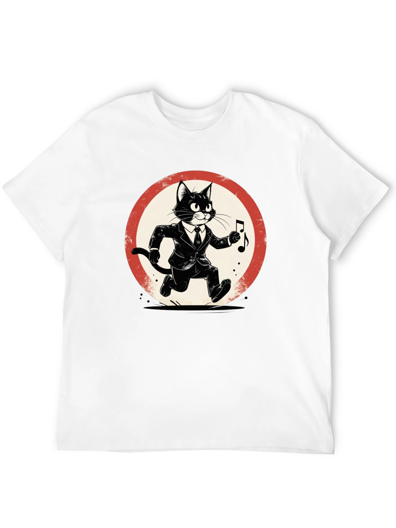 Black Cool Cat Jazz Musician Black T-Shirt view 12