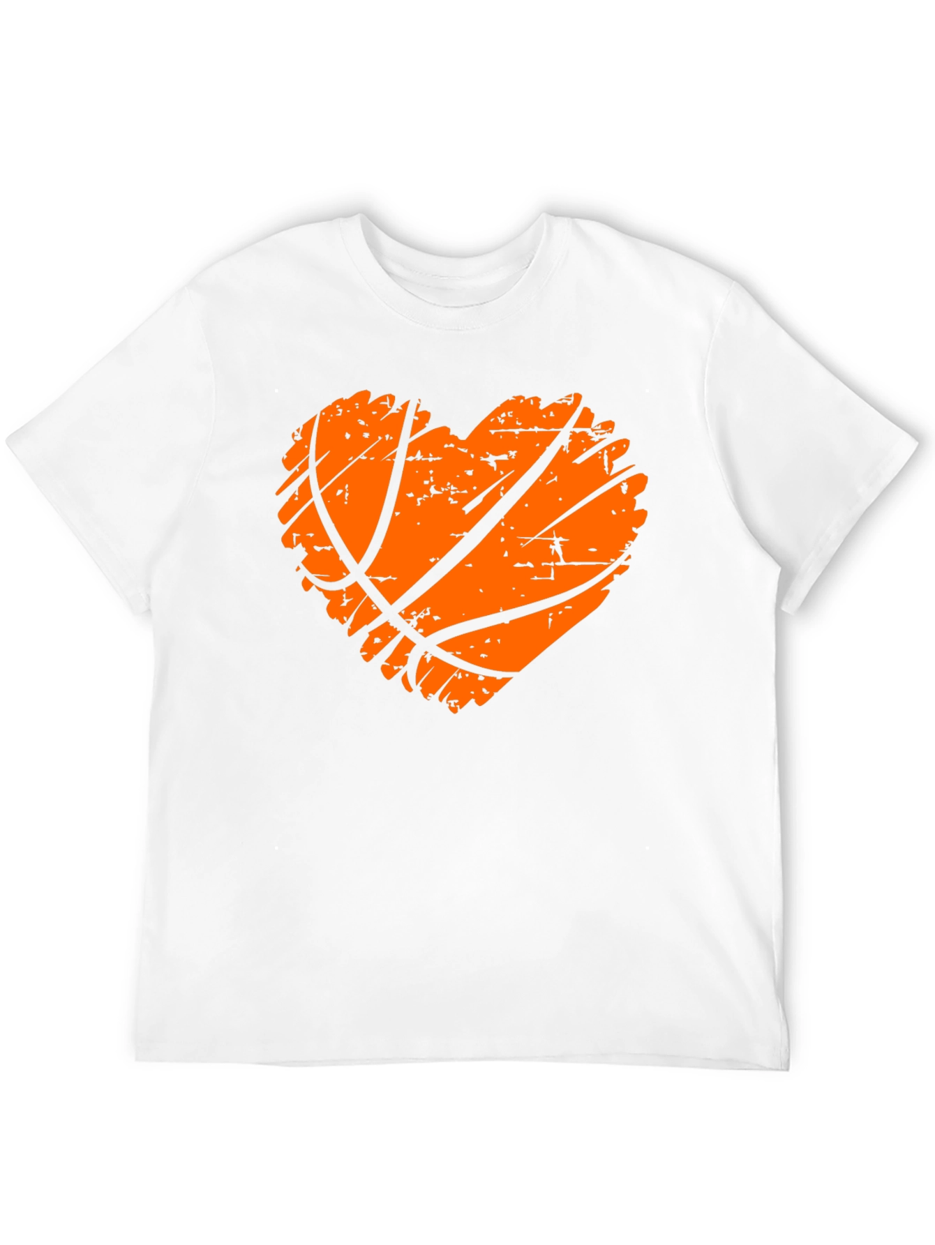Black Basketball Heart Graphic Tee - Black Cotton T-Shirt view 12