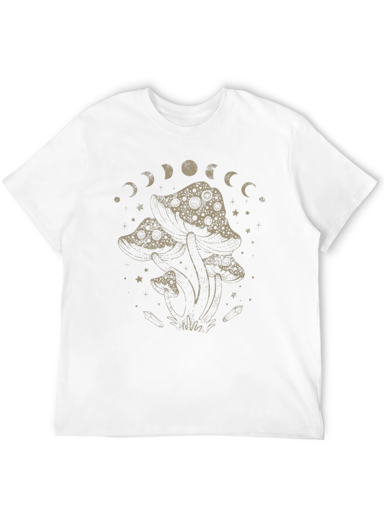 Black Mushroom Moon Phase Graphic T-Shirt - Black view 12