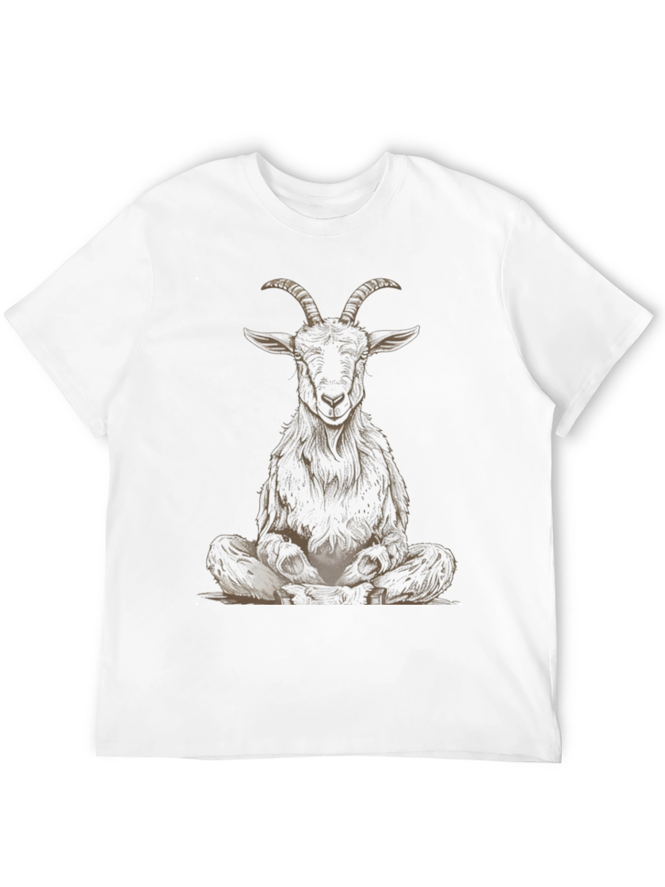 Black Meditating Goat Graphic Tee - Unisex Black T-Shirt view 12