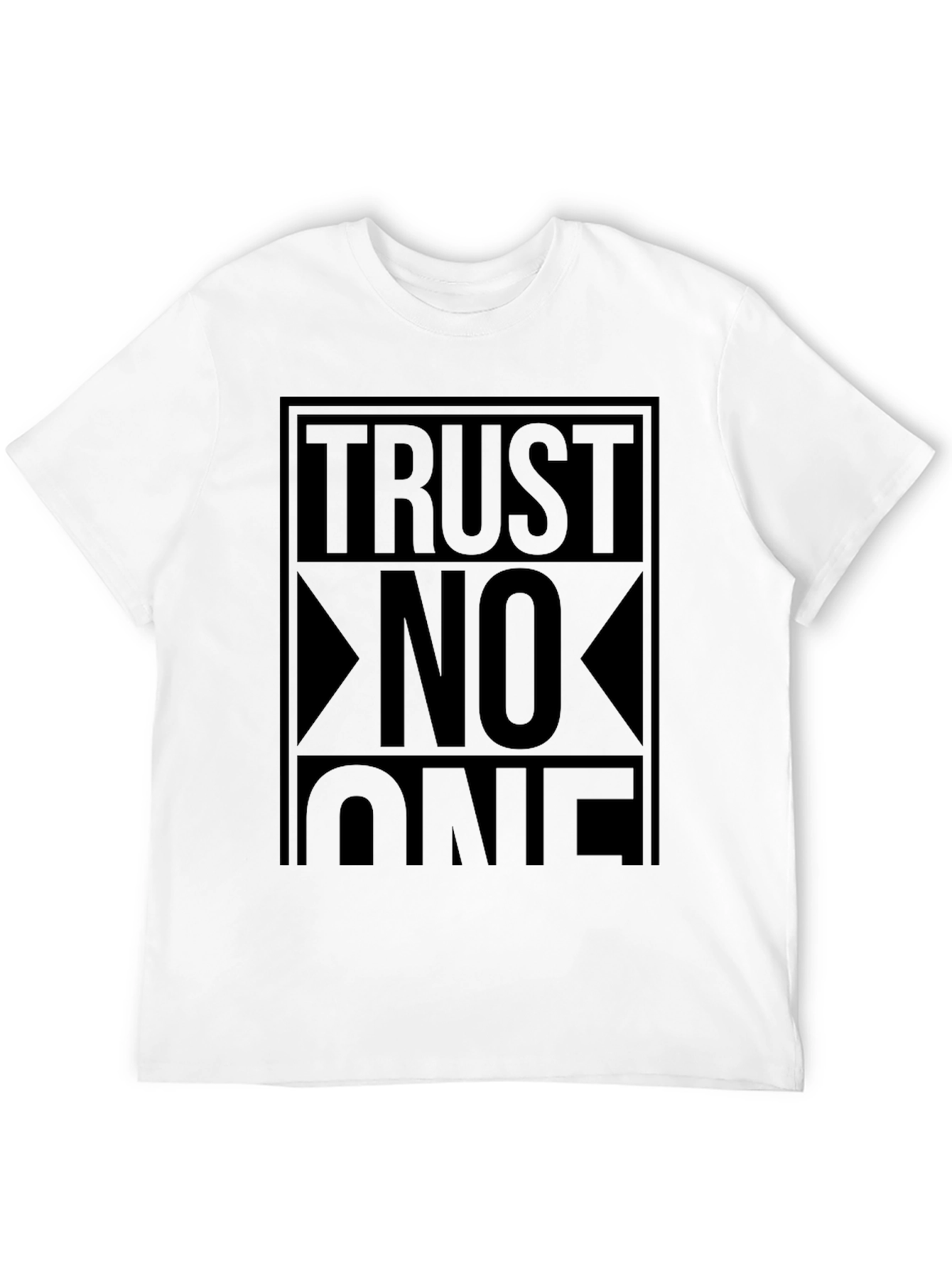 Black Trust No One Graphic Print Black T-Shirt view 12
