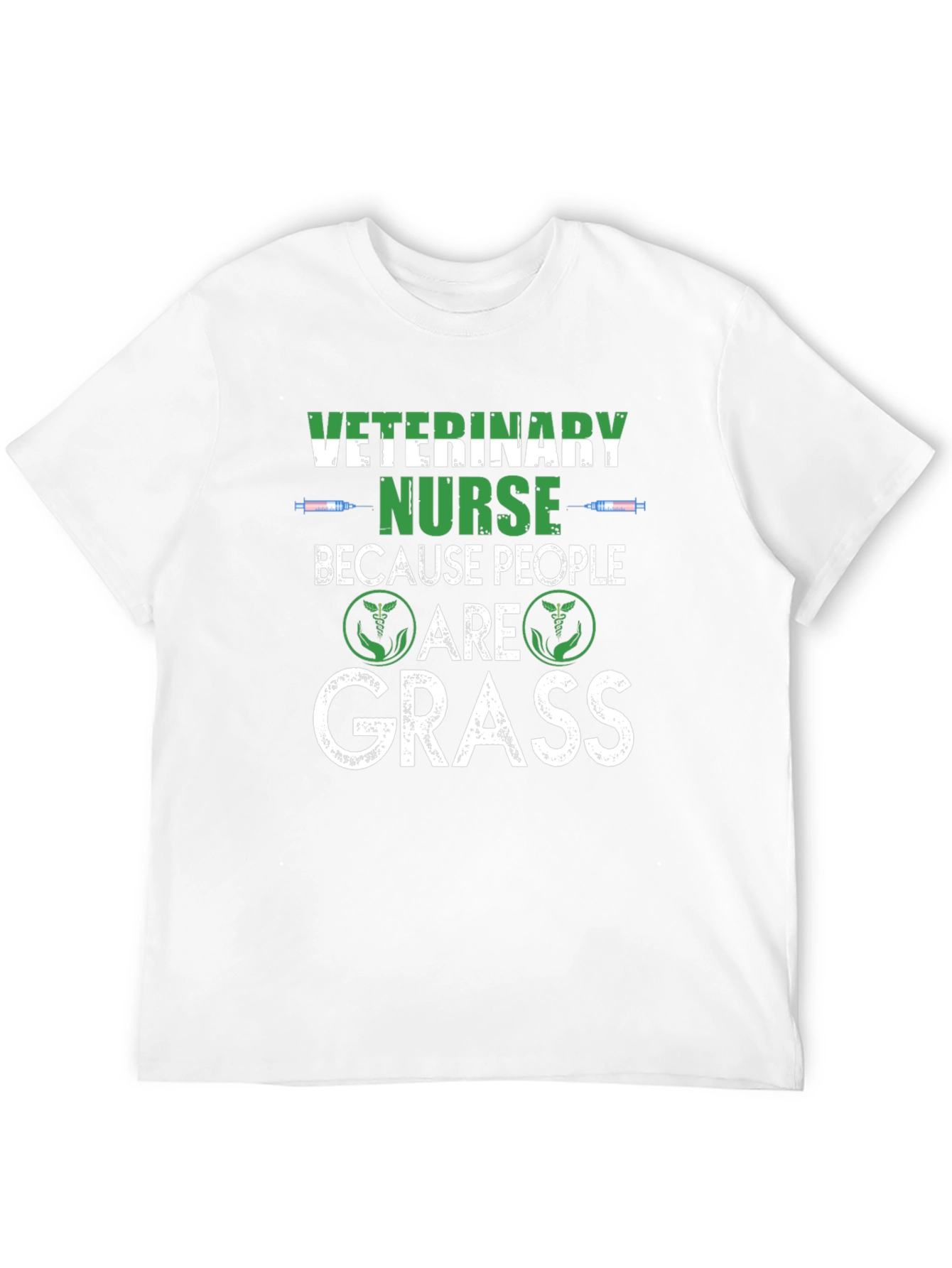 Black Veterinary Nurse T-Shirt - Because People Are Grass view 12