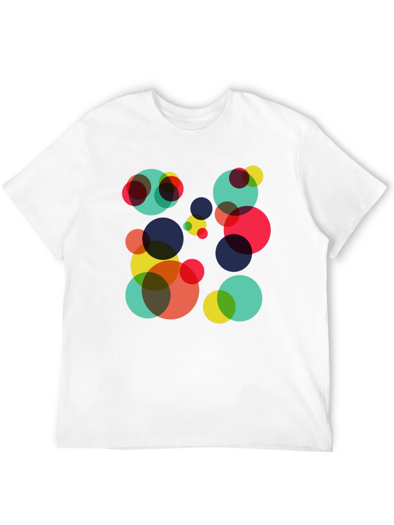 Black Abstract Circle Pattern Black T-Shirt view 12