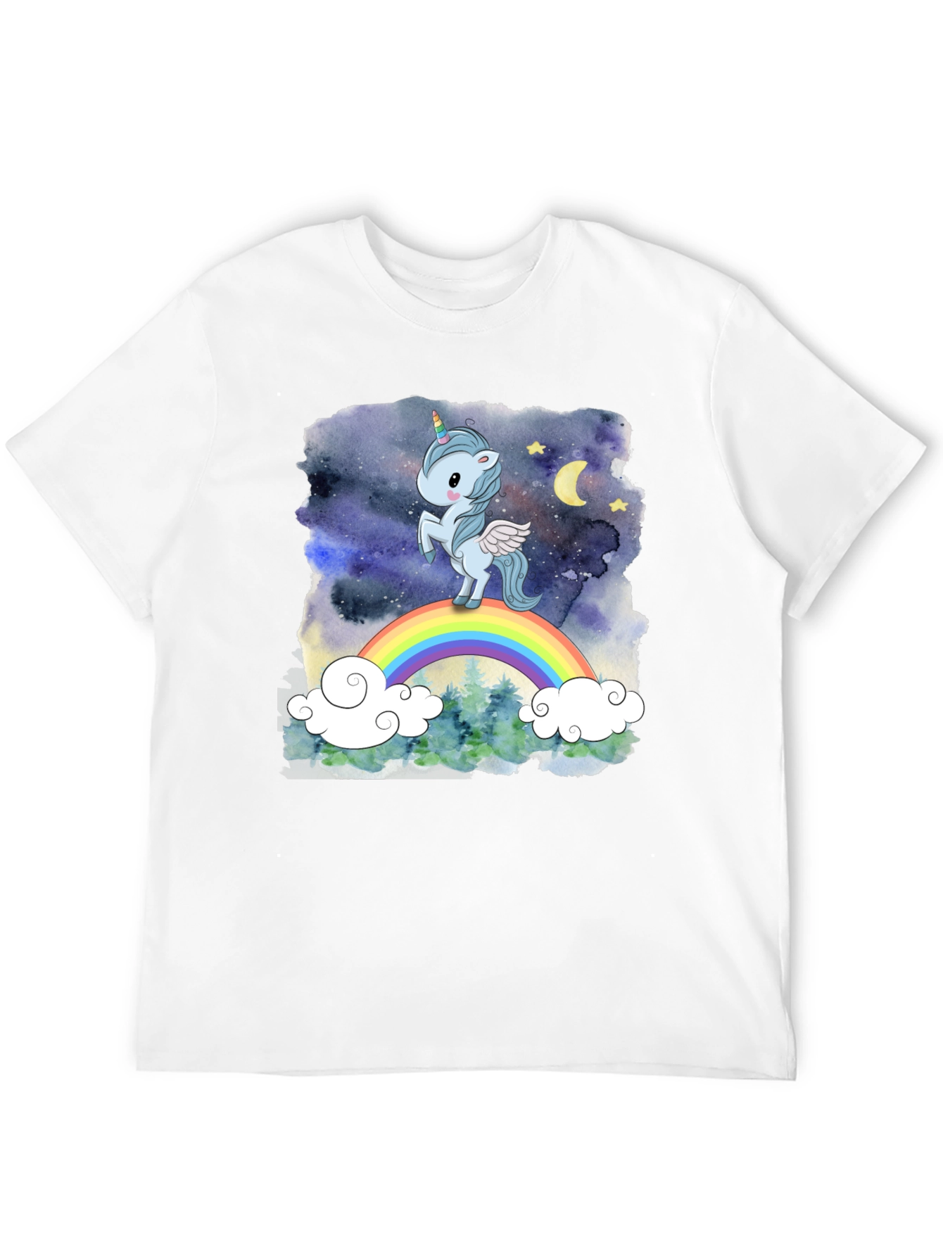Black Unicorn Rainbow Graphic Tee view 12