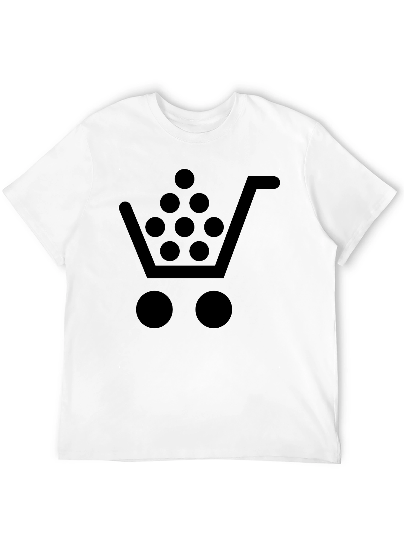 Black Shopping Cart T-Shirt - Cool Black Tee view 12