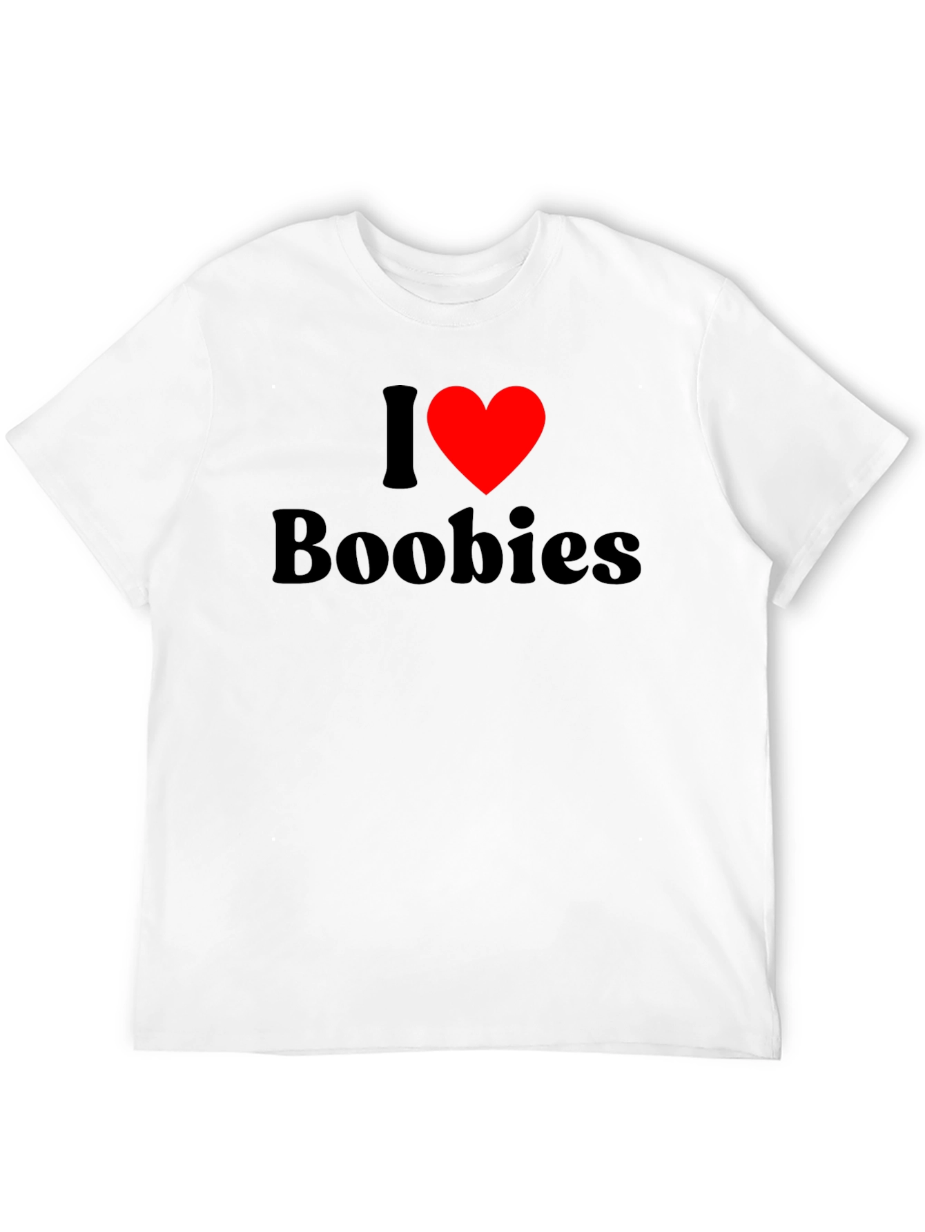 Black I Heart Boobies T-Shirt - Black Cotton Tee view 12