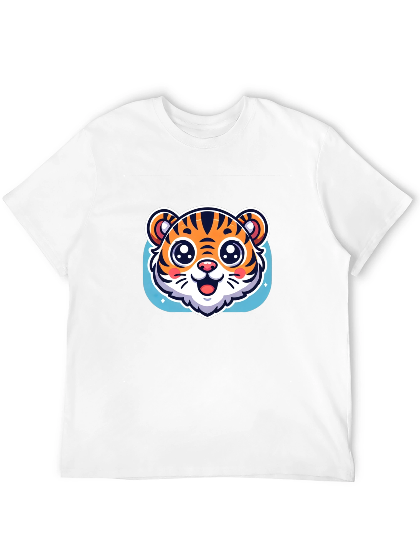 Black Cute Tiger Graphic Black T-Shirt view 12